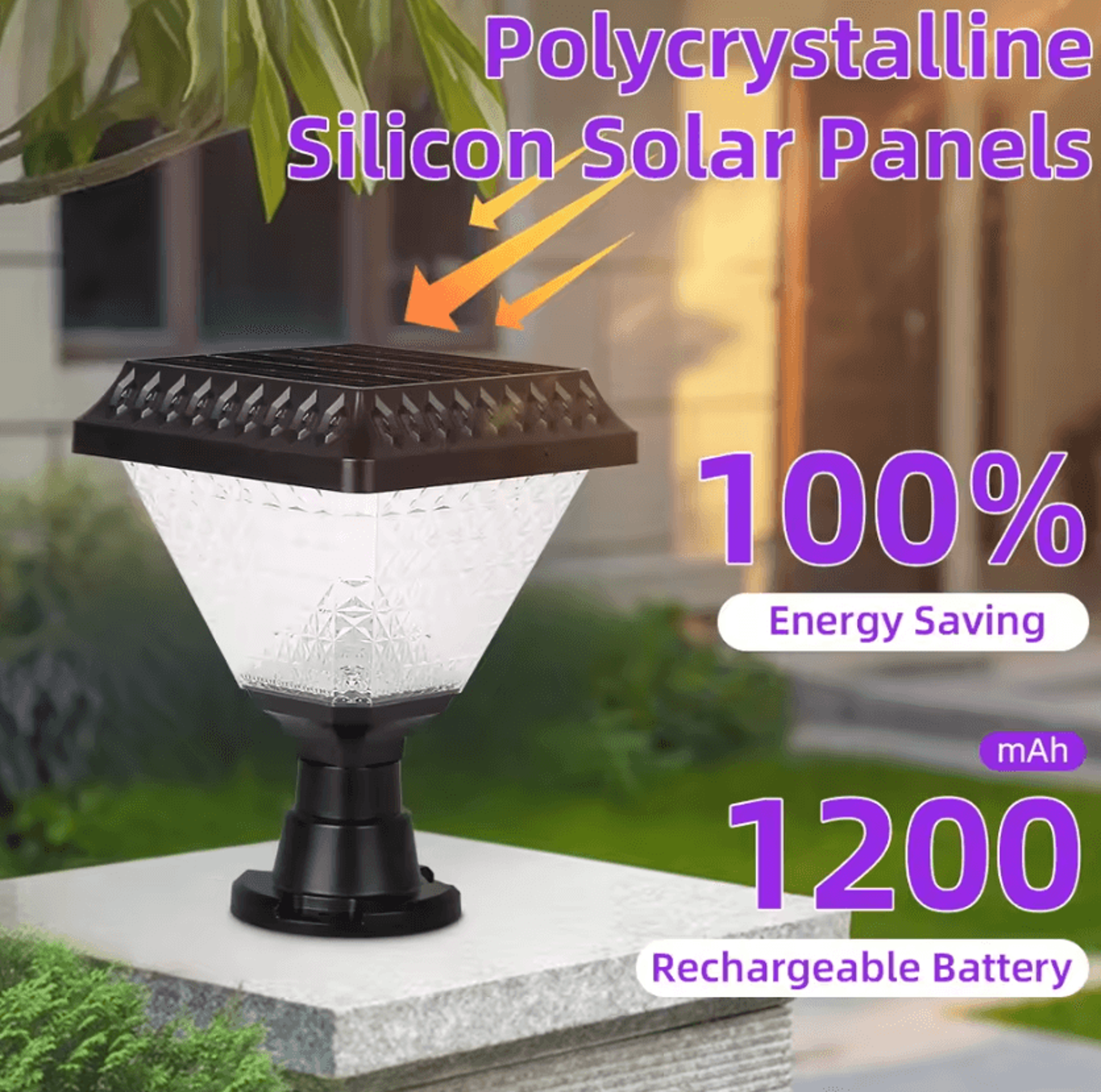 IP65 Solar LED Post Light 3Color RGB Remote Control Pillar Lamp For Garden Yard And Patio Decoratio 3