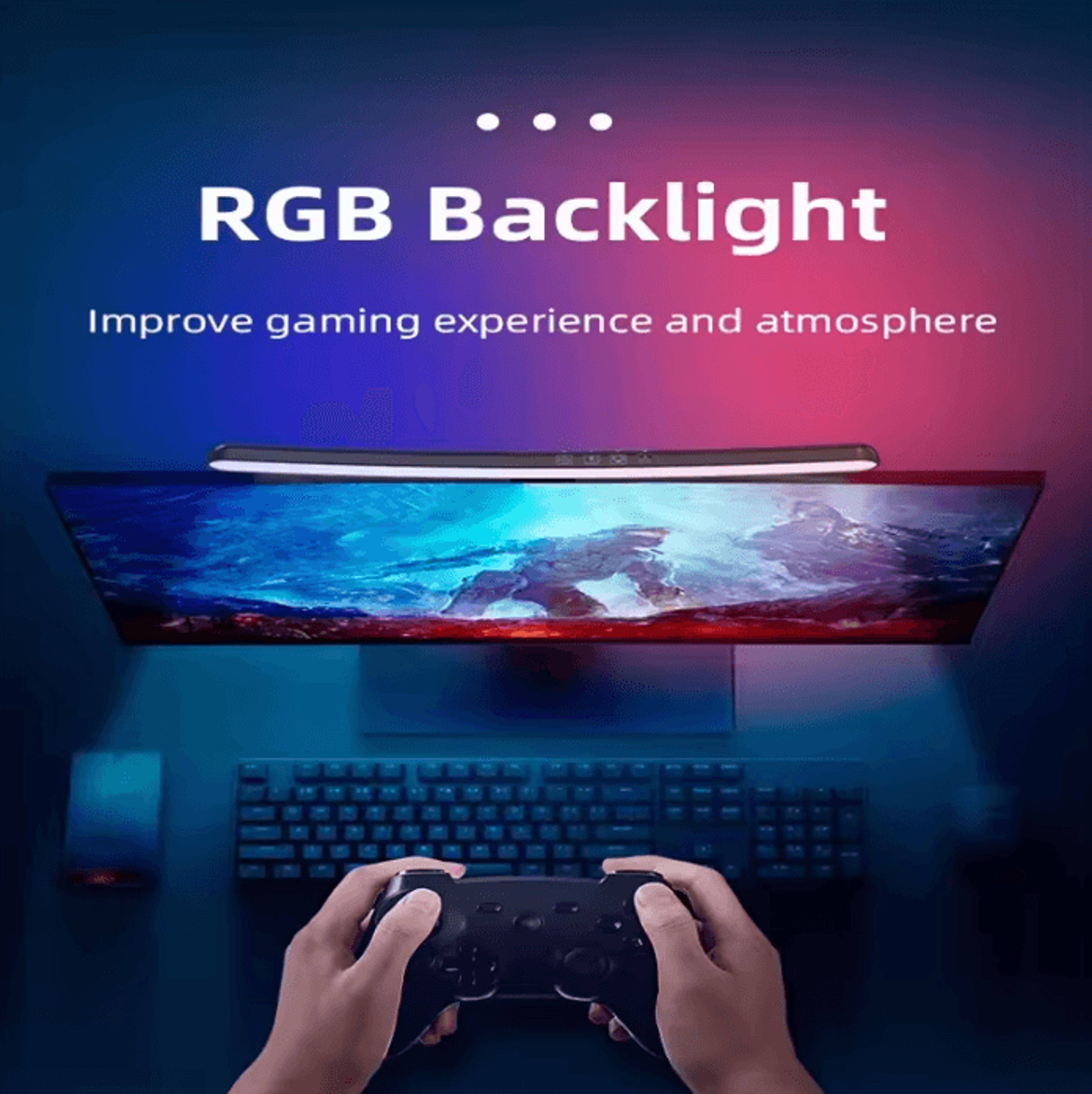 Curved RGB LED Monitor Light Bar USB Touch Dimmable Screen Lamp For Gaming PC Office And Reading 3