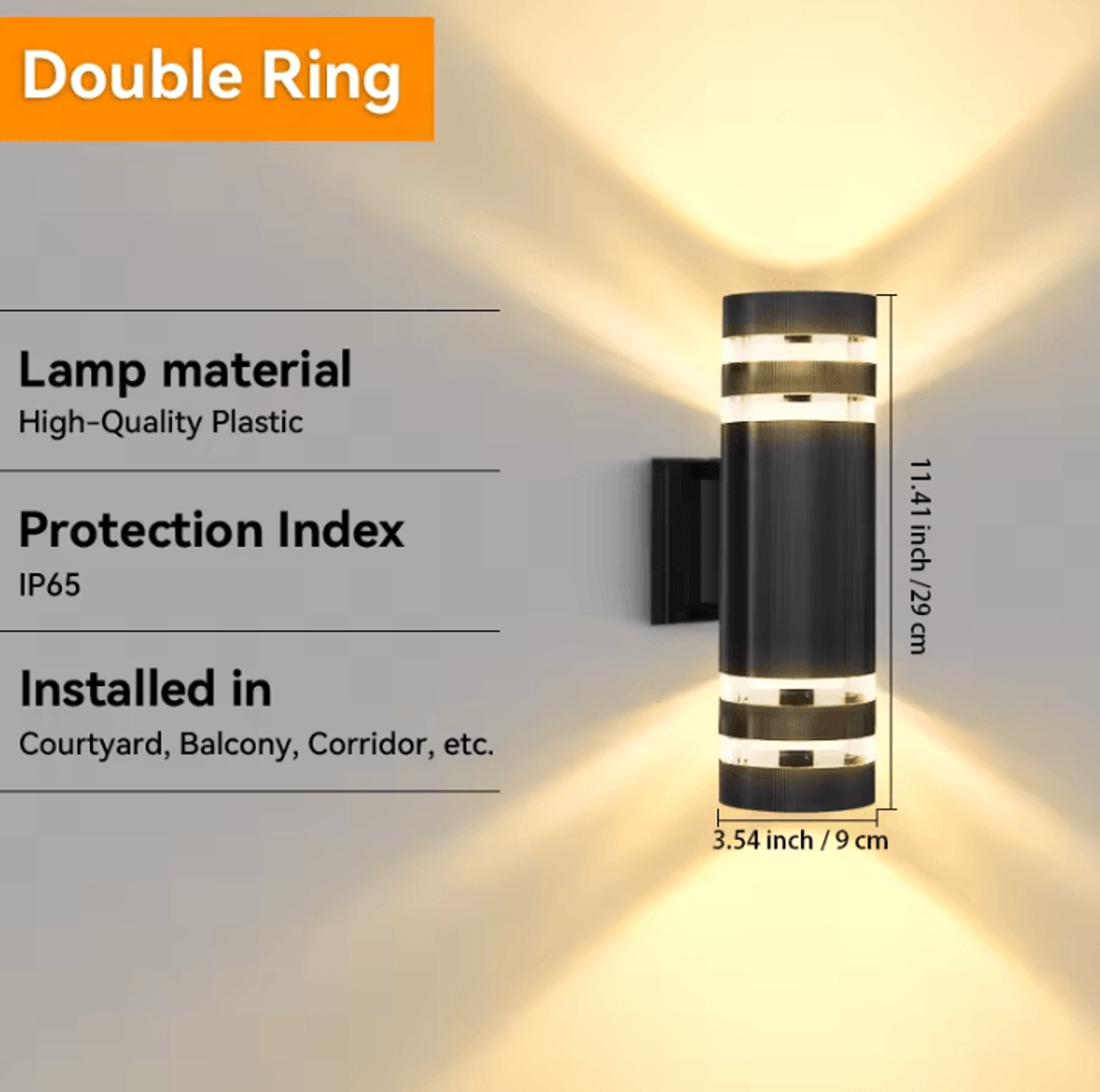 IP65 Waterproof E27 Outdoor Wall Light Replaceable Bulb Decorative Lamp For Garden Gate Balcony And 6