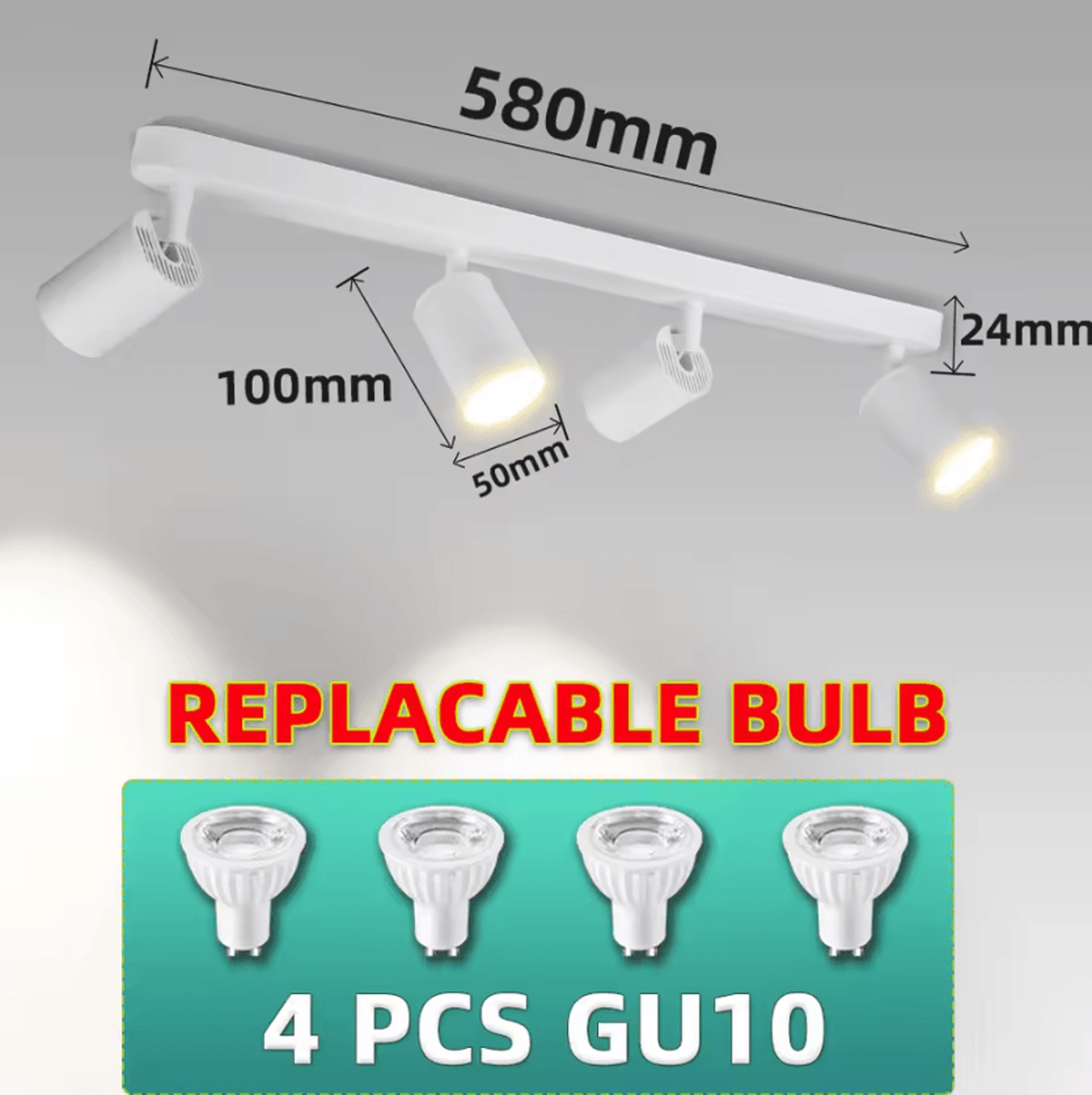 GU10 LED Ceiling Track Spotlight 110220V Replaceable Bulb Rail Lamp For Kitchen Bedroom And Home De 10