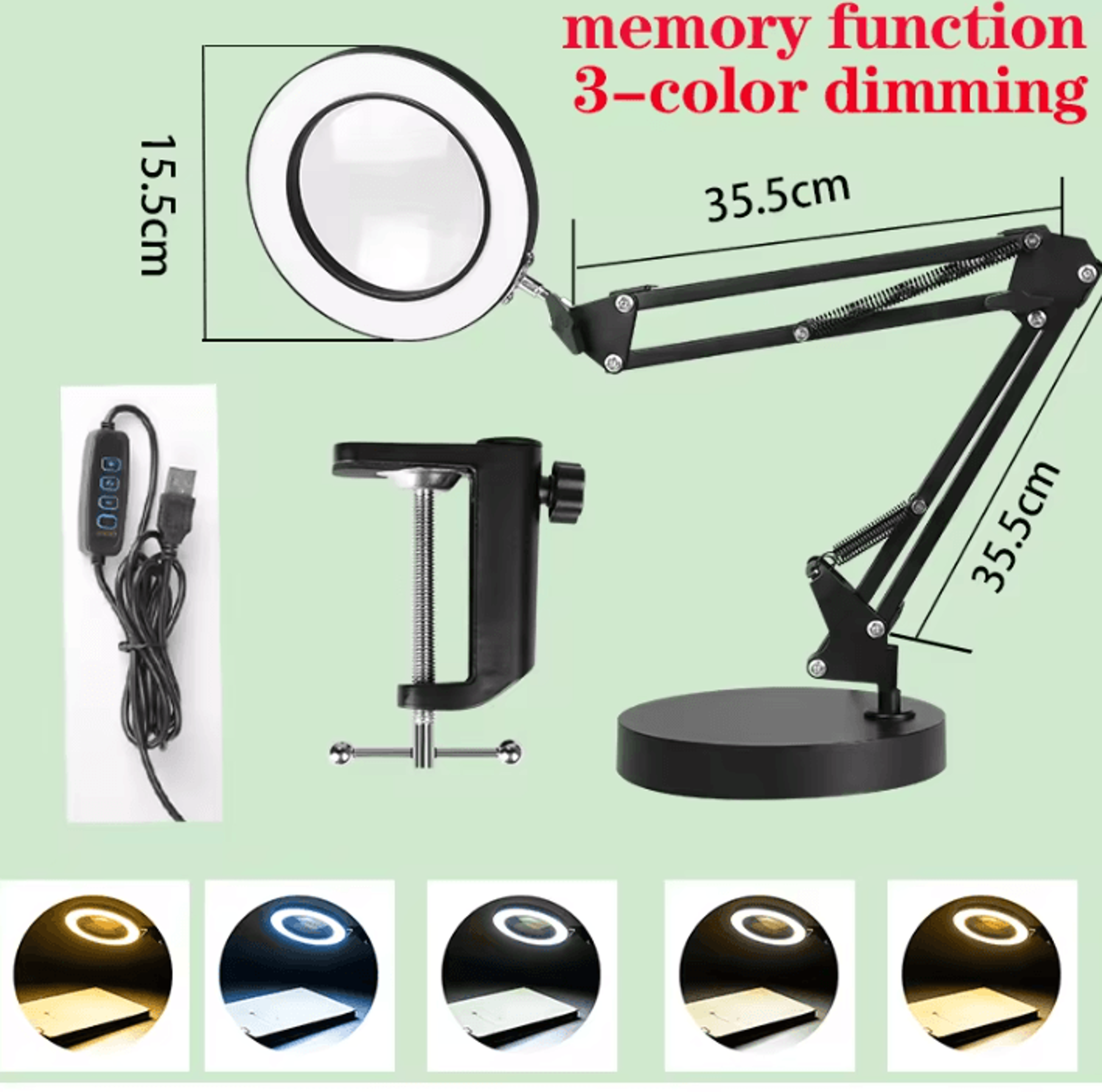 24W Double Head LED Monitor Light Bar USB Stepless Dimmable Screen Lamp For Office Study And Readin 6