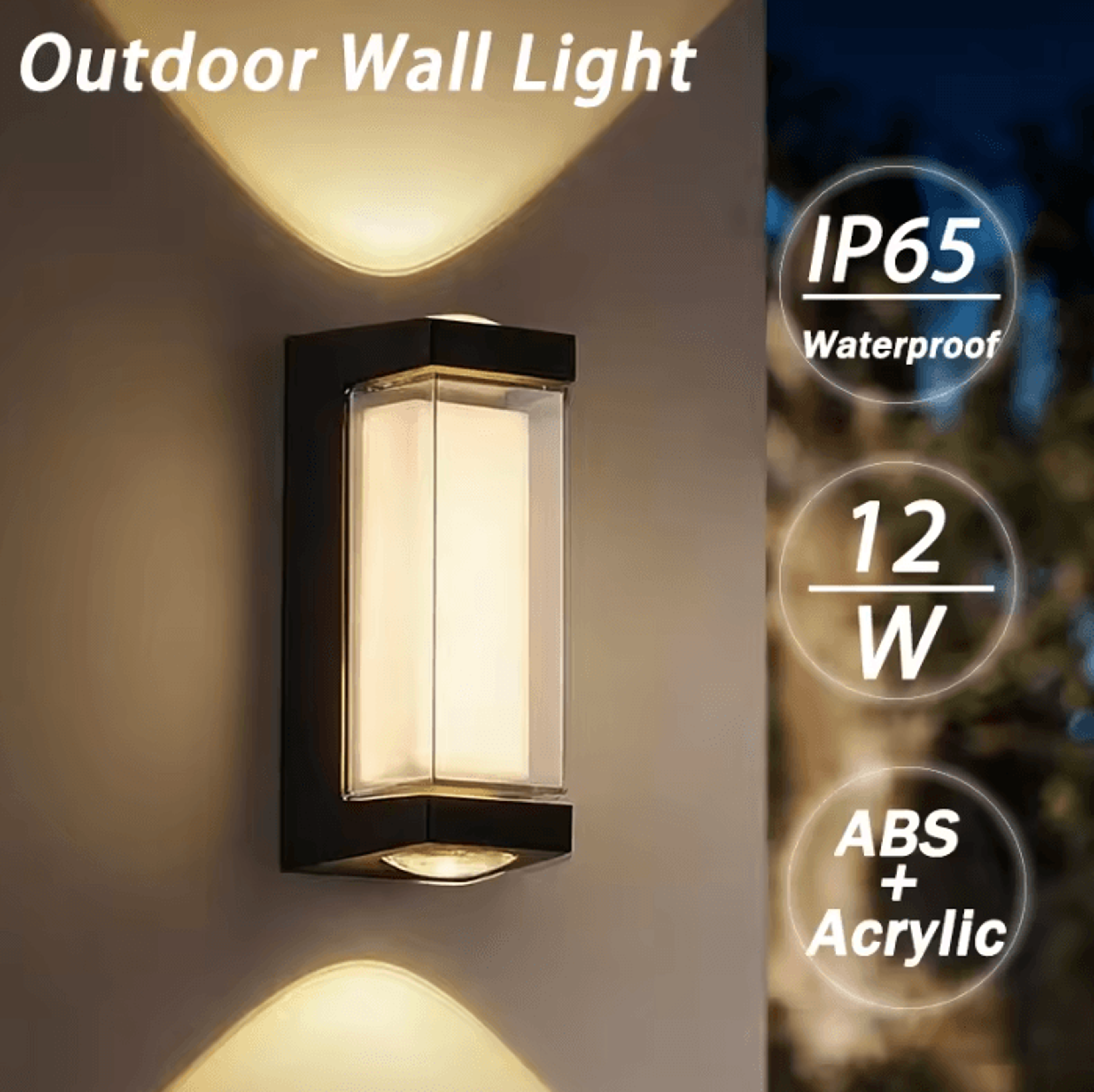 Modern 12W LED Outdoor Wall Lamp IP65 Waterproof Decorative Light For Garden Corridor And Exterior  0