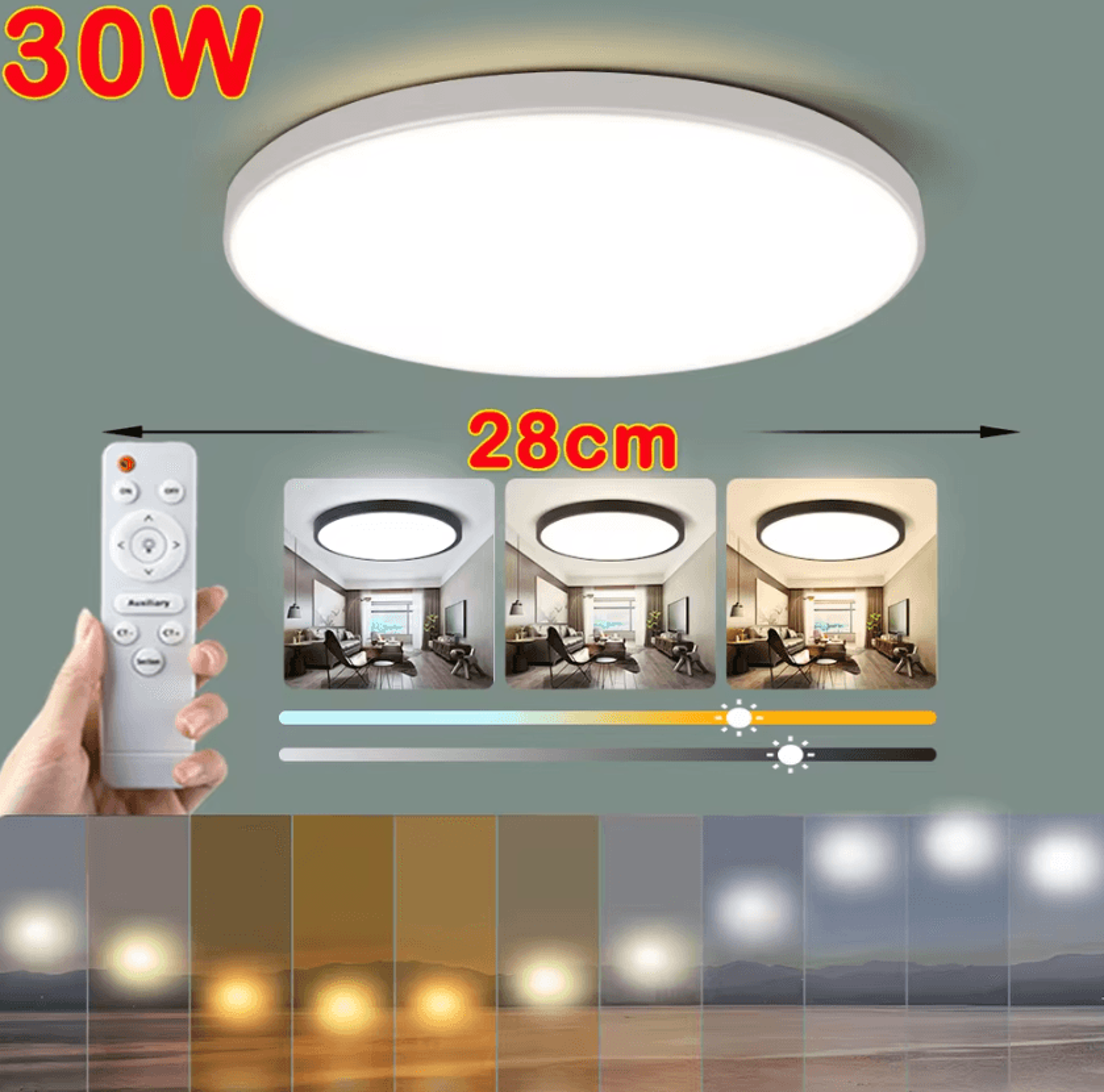 Modern 30W 40W LED Ceiling Lamp AC220V Dimmable Remote Control Panel Light For Bedroom And Living R 5