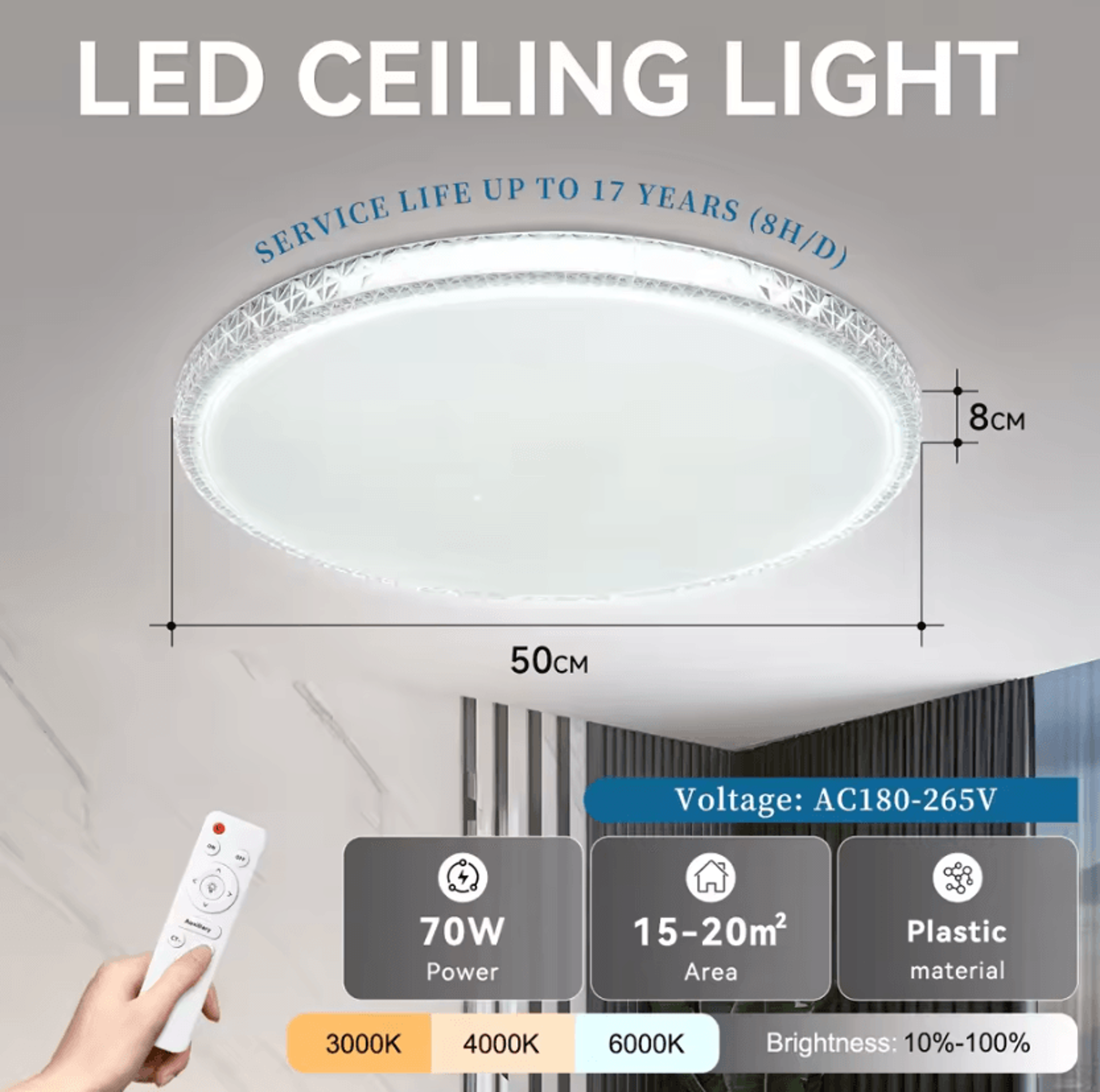 Modern 30W 40W LED Ceiling Lamp AC220V Dimmable Remote Control Panel Light For Bedroom And Living R 3