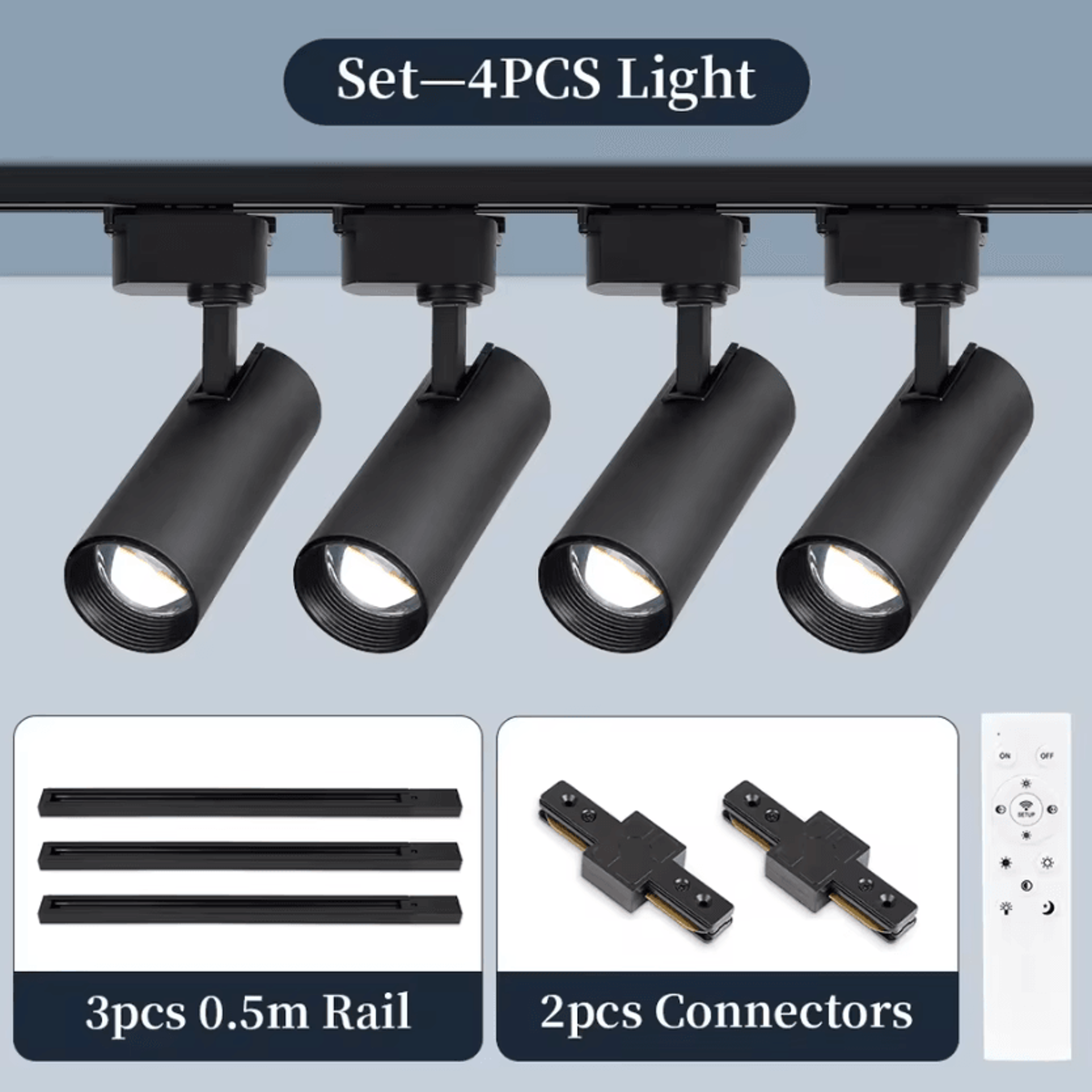 Dimmable LED Track Light With Remote Control Modern Ceiling Rail Spotlight For Clothing Stores And  3