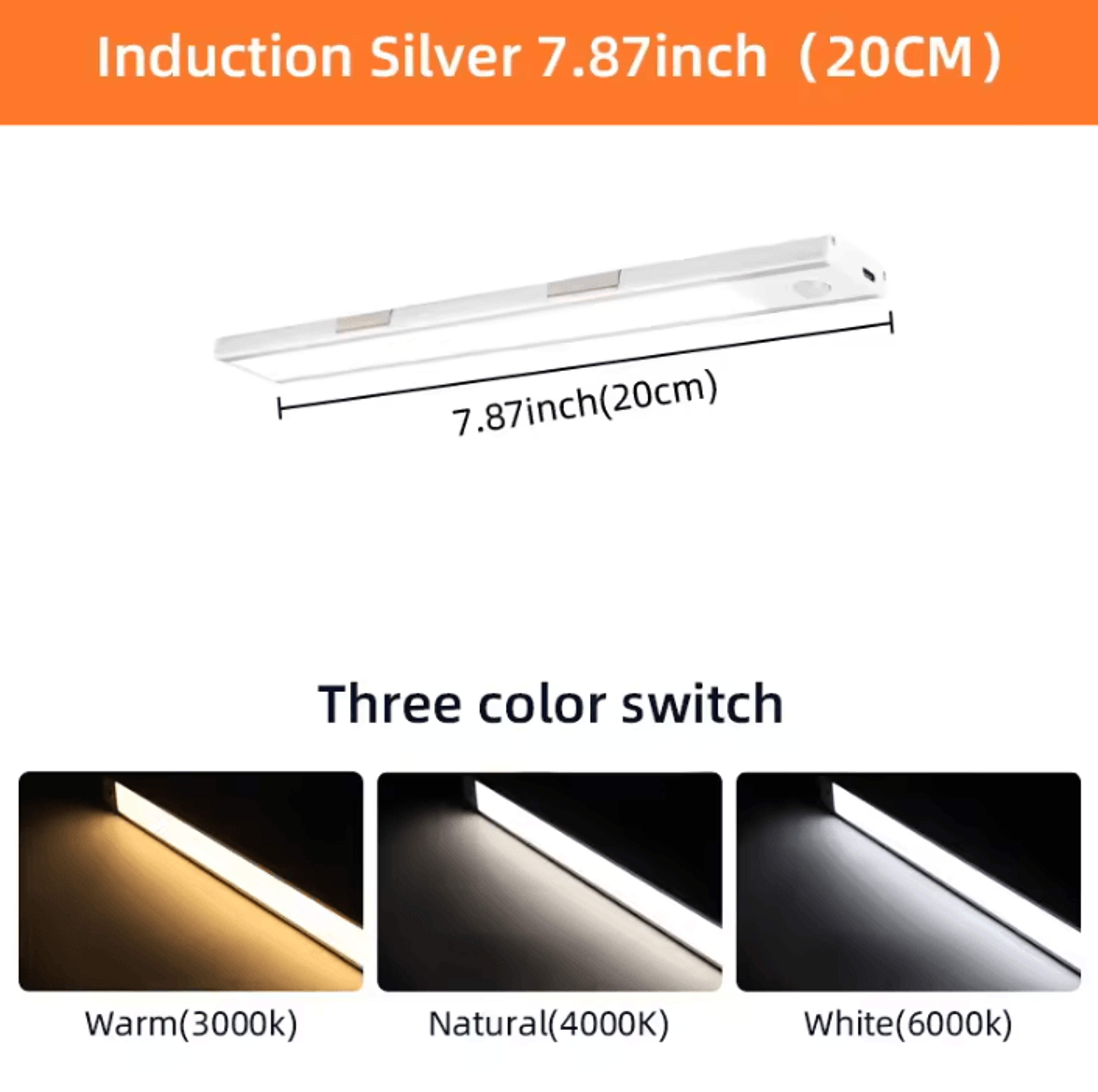 Wireless LED Motion Sensor Cabinet Light TypeC Rechargeable Dimmable Night Lamp For Kitchen Wardrob 3