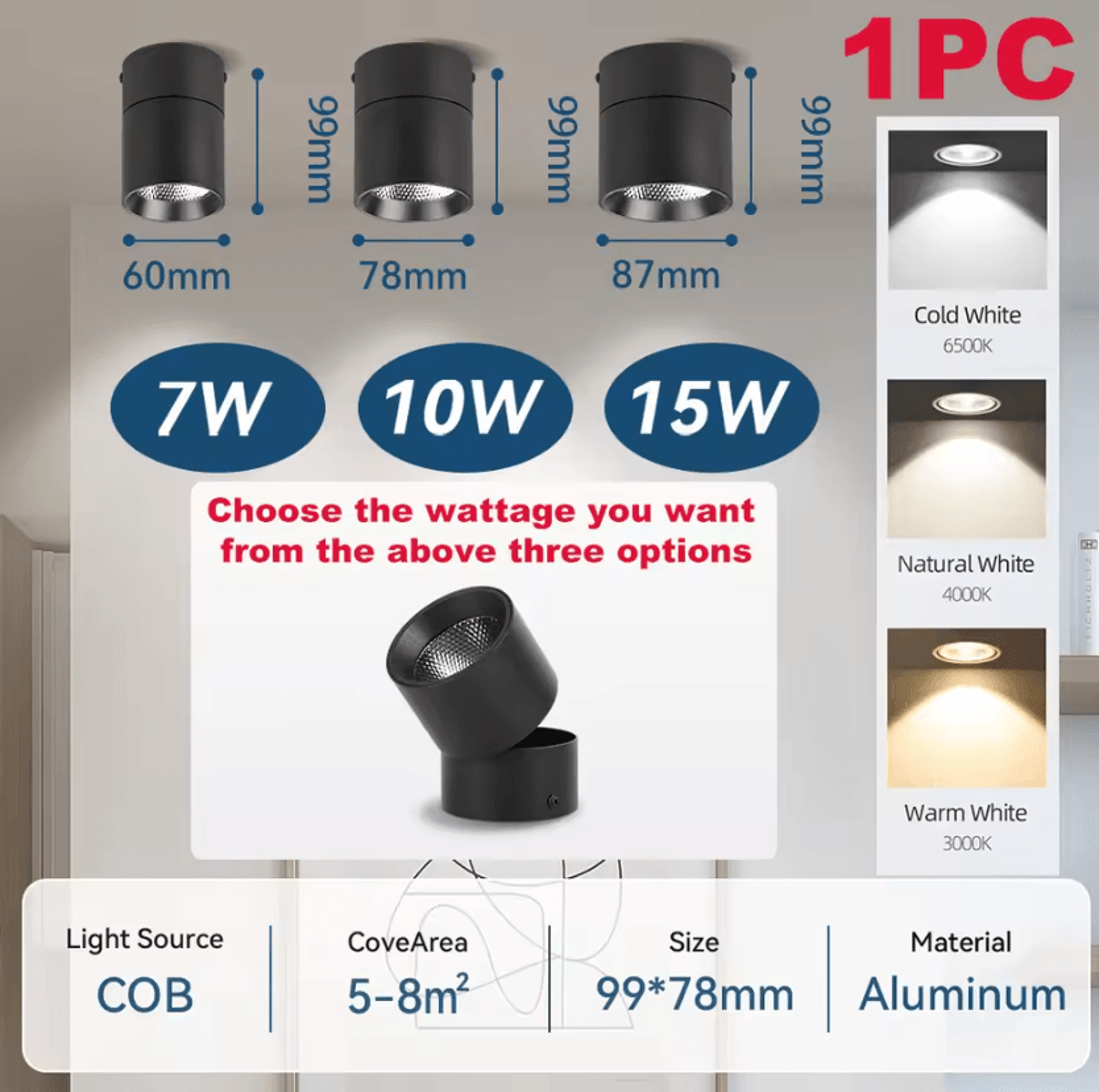 Modern 220V LED Surface Mount Ceiling Downlight Spotlight For Bedroom Living Room And Indoor Lighti 2