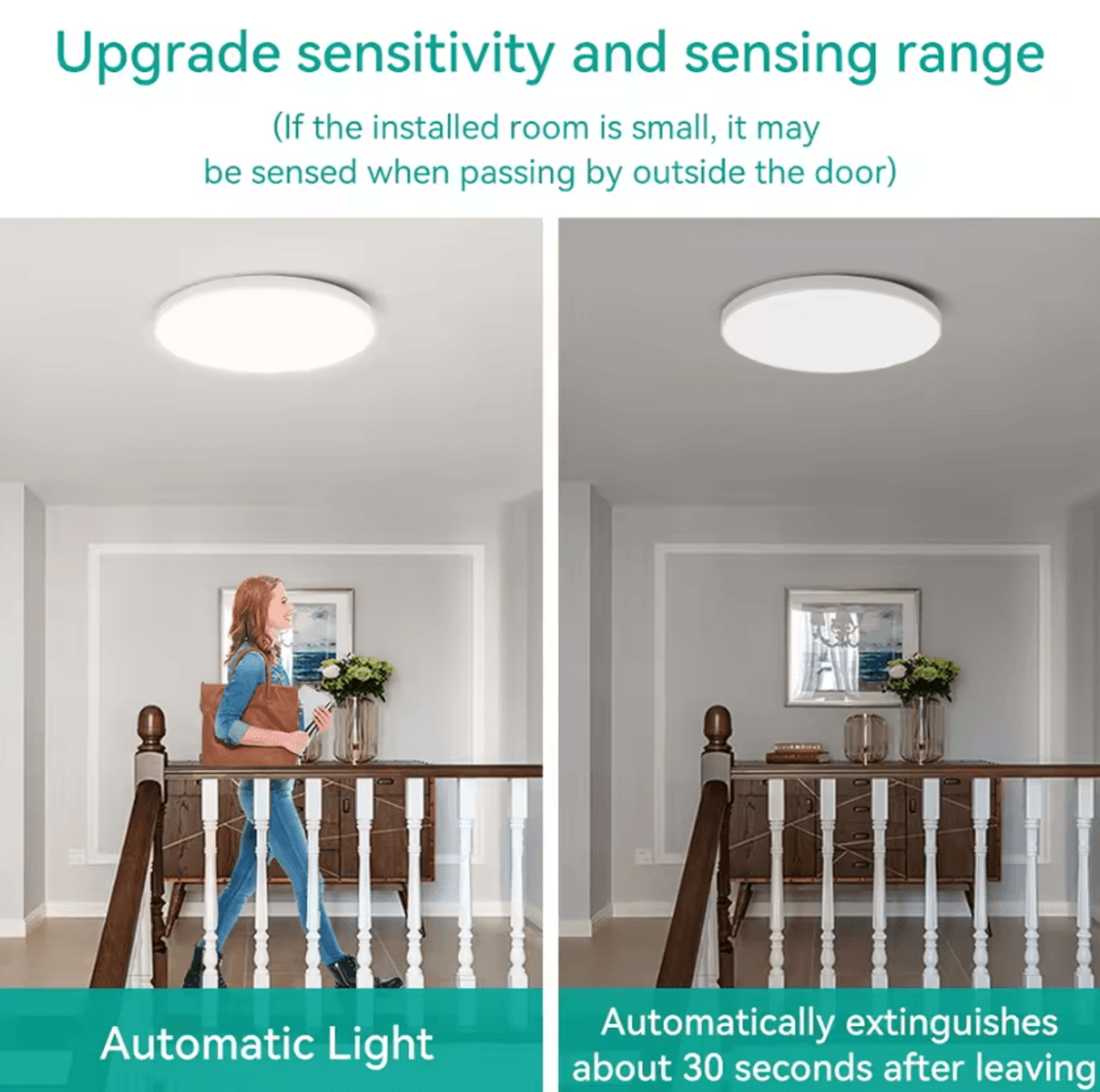 Intelligent LED Radar Motion Sensor Ceiling Light Automatic Panel Lamp For Hallway Stairway And Gar 1