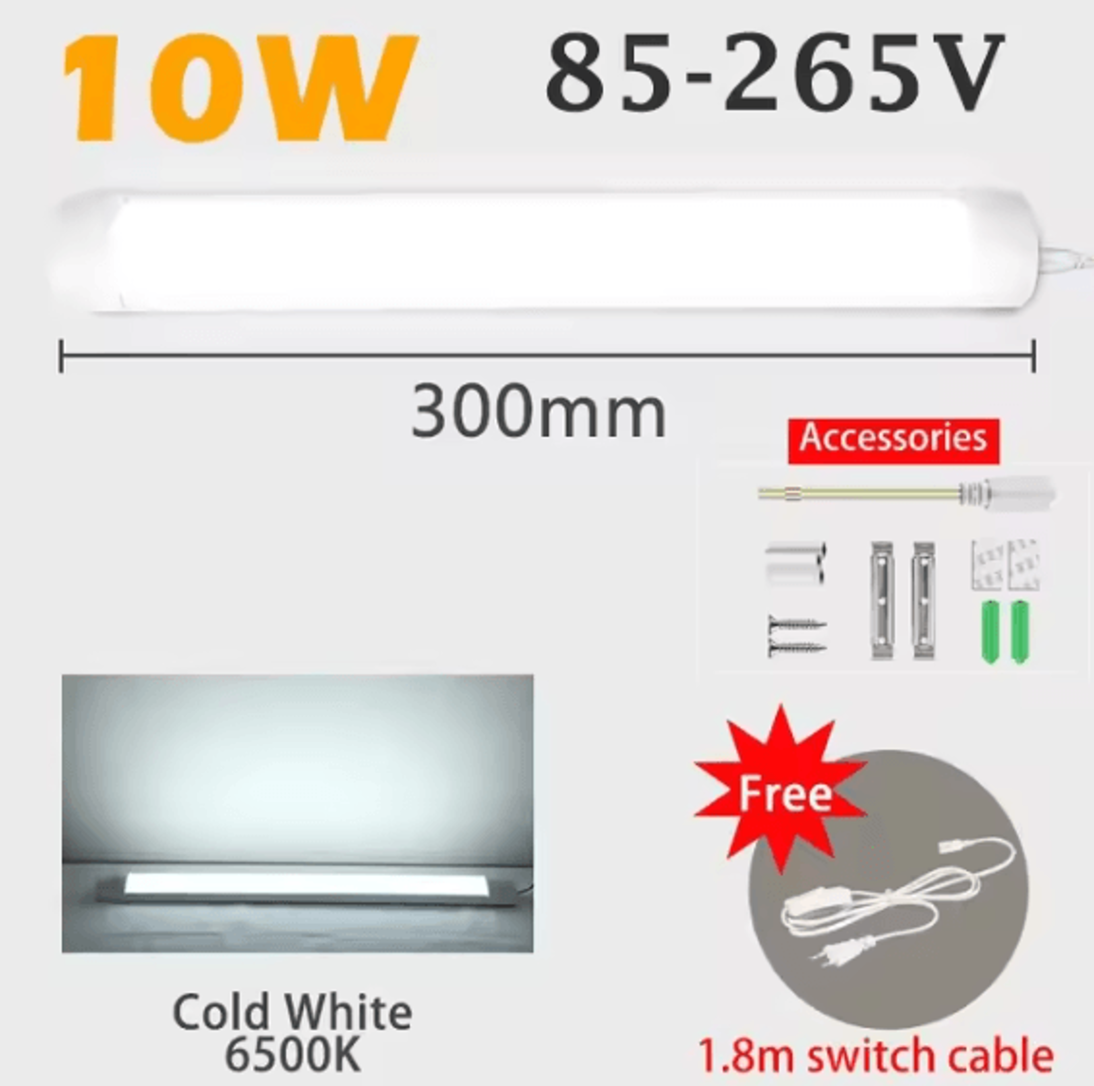 120cm 40W LED Cabinet Tube Light Bright Connectable Bar Lamp For Kitchen Closet And Bedroom 6