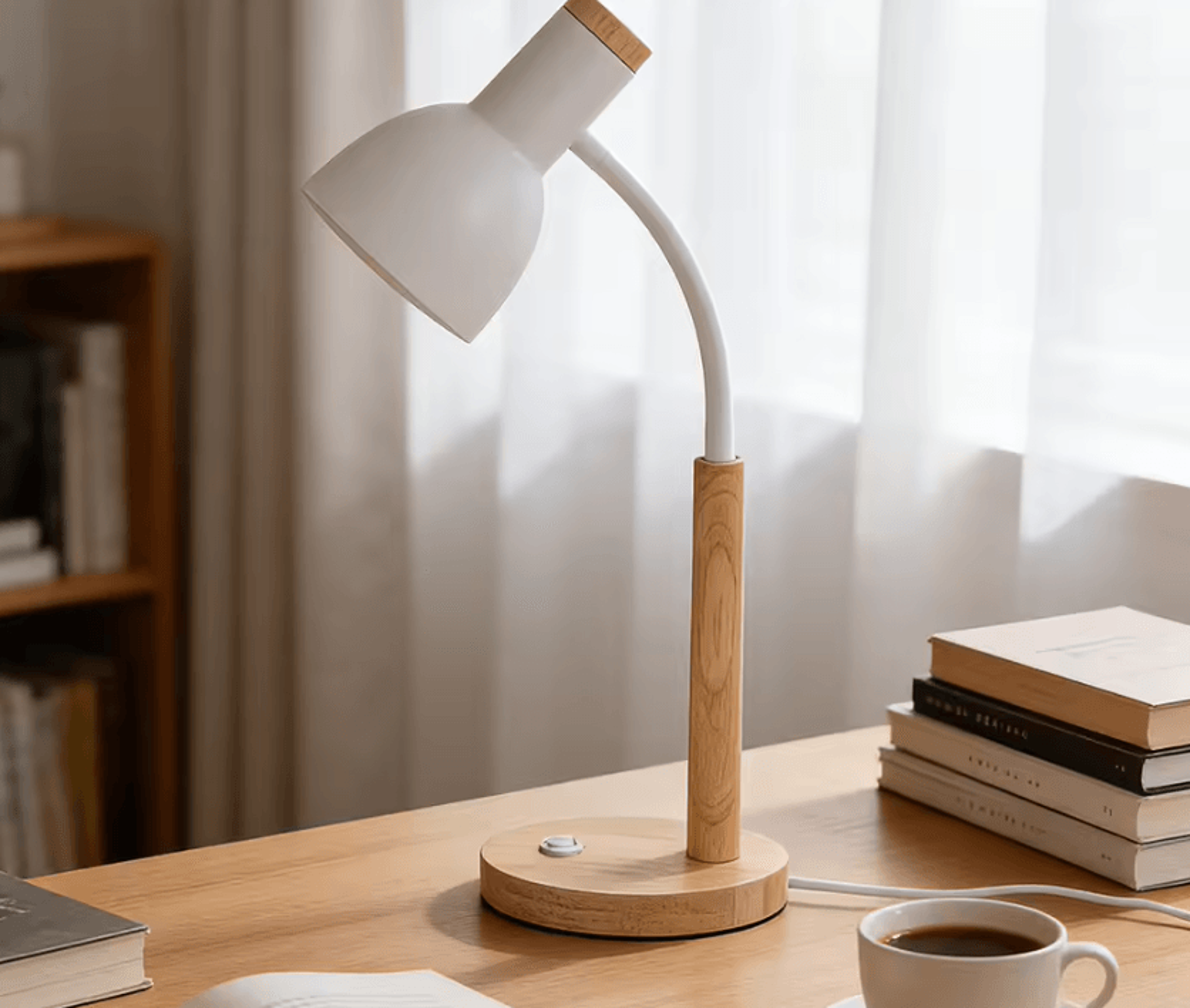 Modern E27 LED Desk Lamp Replaceable Bulb Table Light For Bedroom Office Study And Reading 0