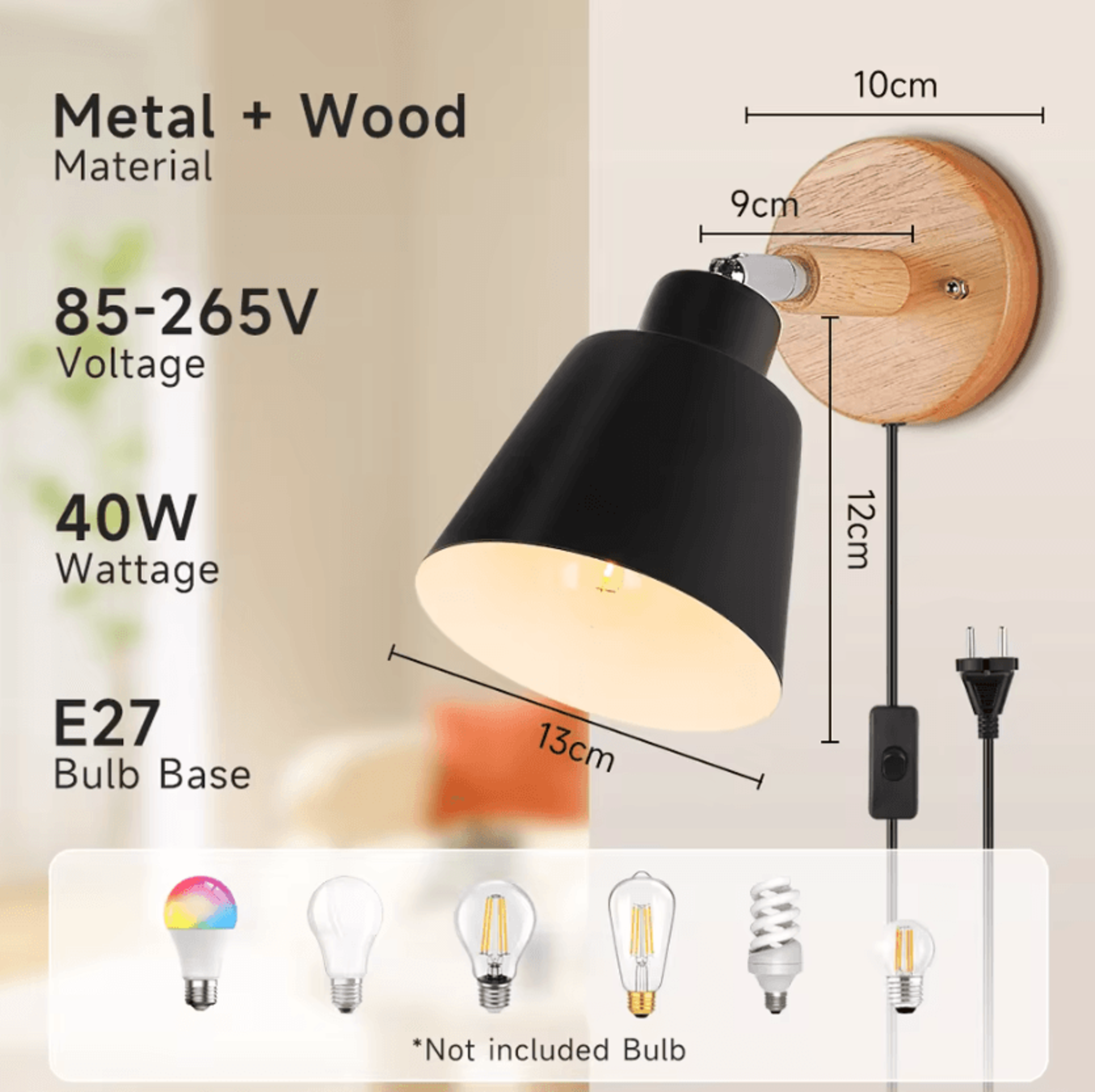 Modern E27 LED Desk Lamp Replaceable Bulb Table Light For Bedroom Office Study And Reading 8