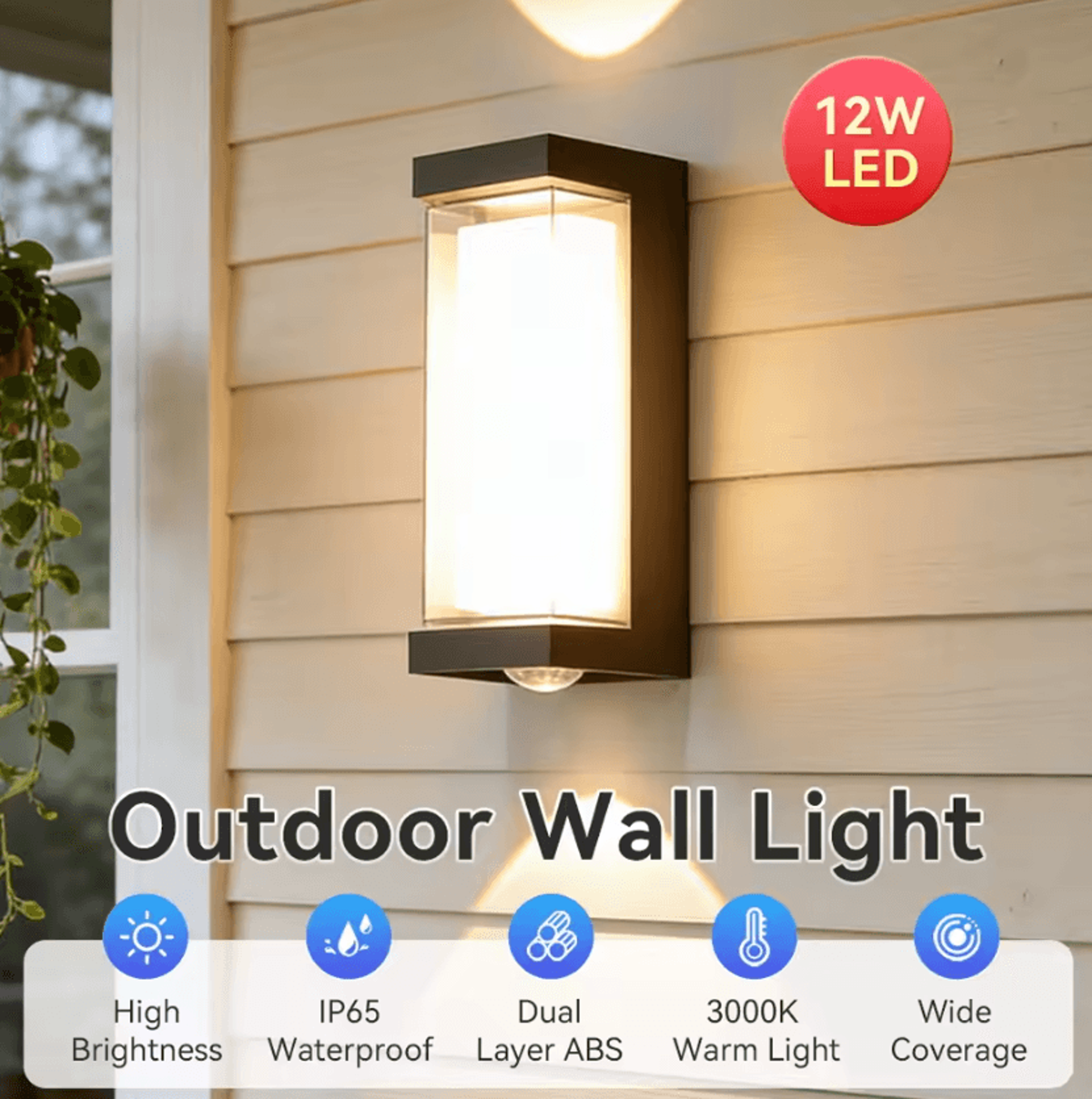 Modern IP65 Waterproof LED Outdoor Wall Light 85265V Porch Lamp For Garage Backyard And Exterior De 0