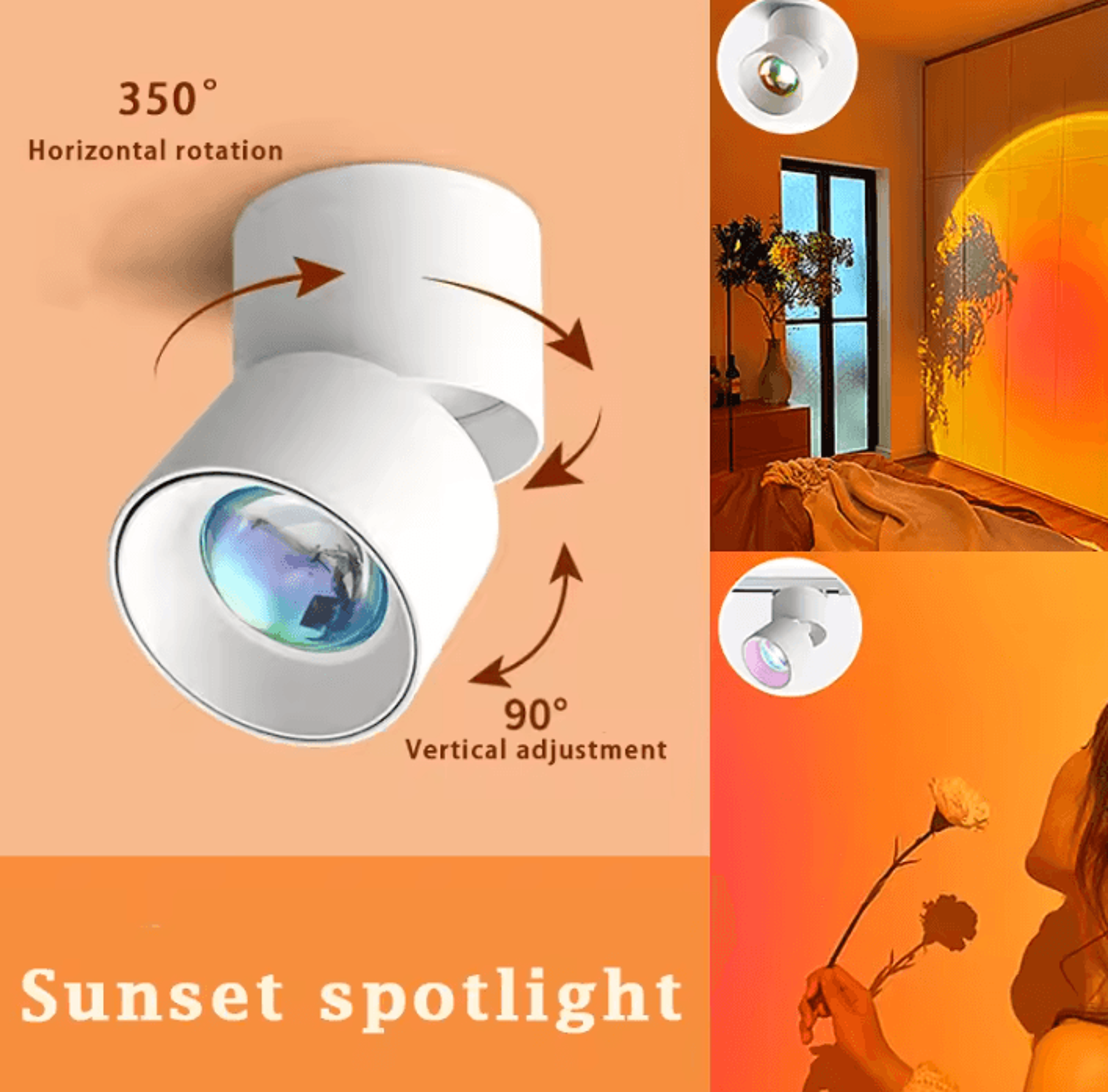 LED Sunset Projector Downlight Decorative Ceiling Spotlight For Bedroom And Ambient Home Lighting 0