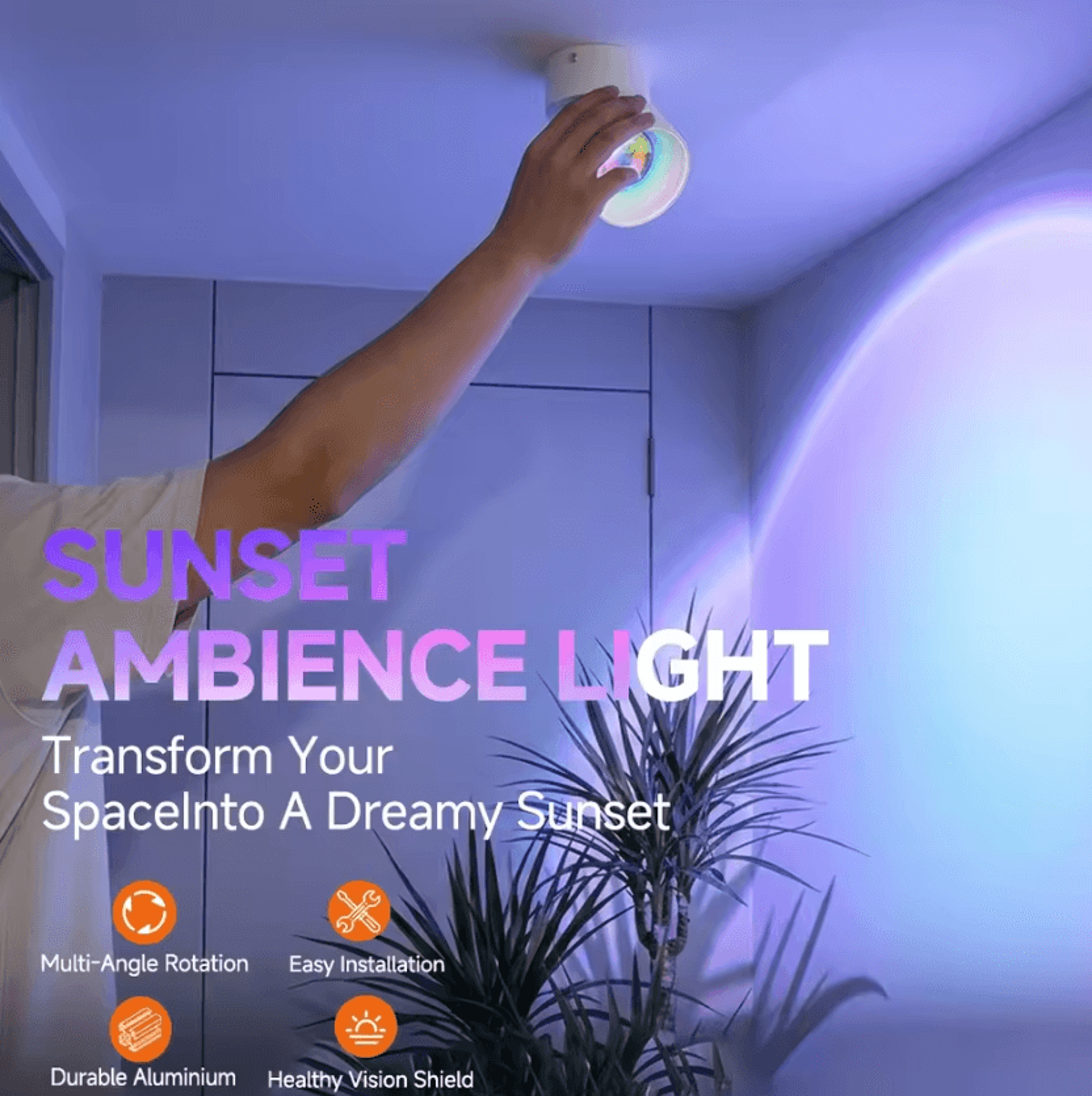 LED Sunset Projector Downlight Decorative Ceiling Spotlight For Bedroom And Ambient Home Lighting 2