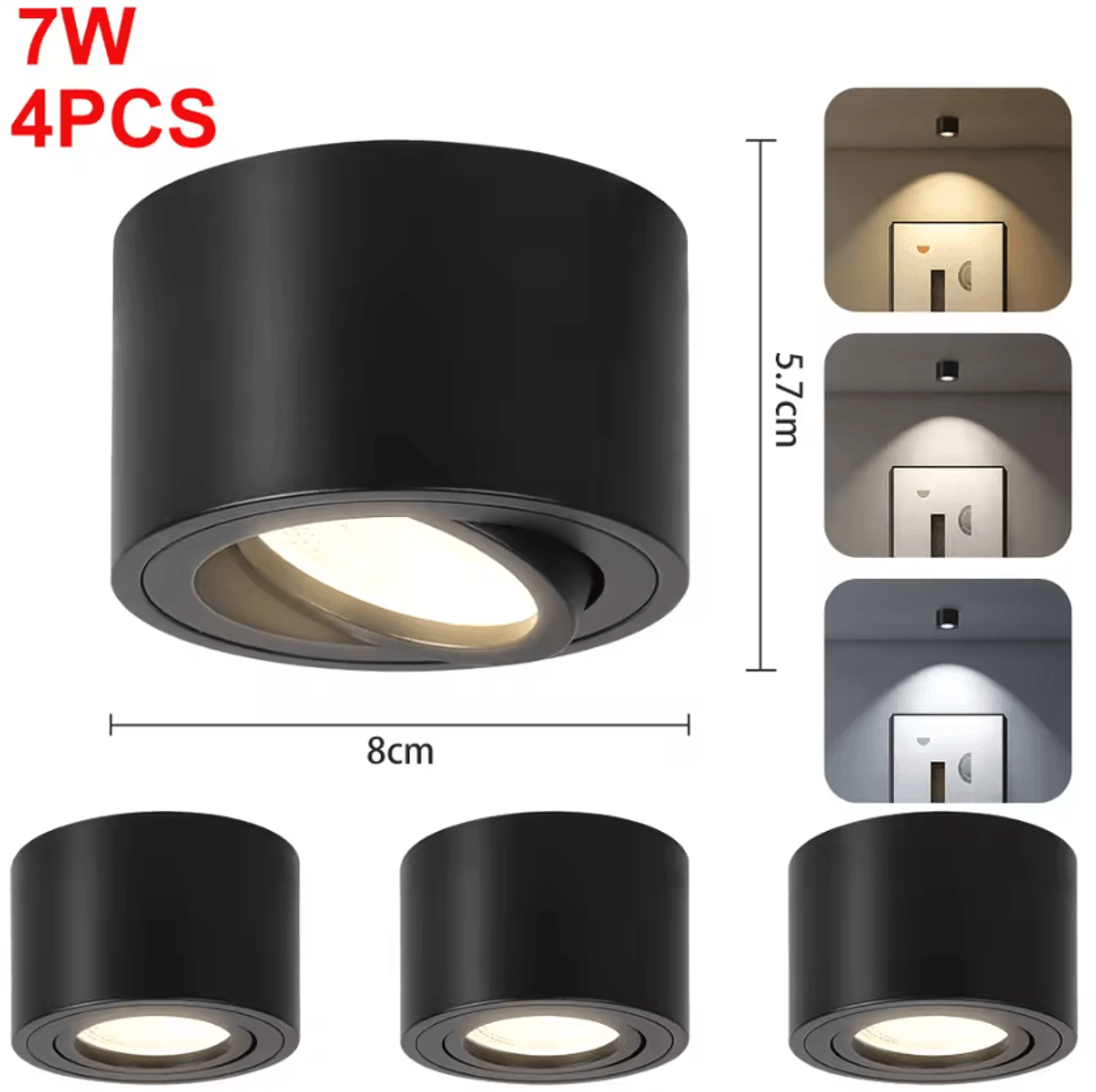 Adjustable Dimmable LED Ceiling Downlight Modern Surface Mounted Spotlight For Indoor Home Lighting 6