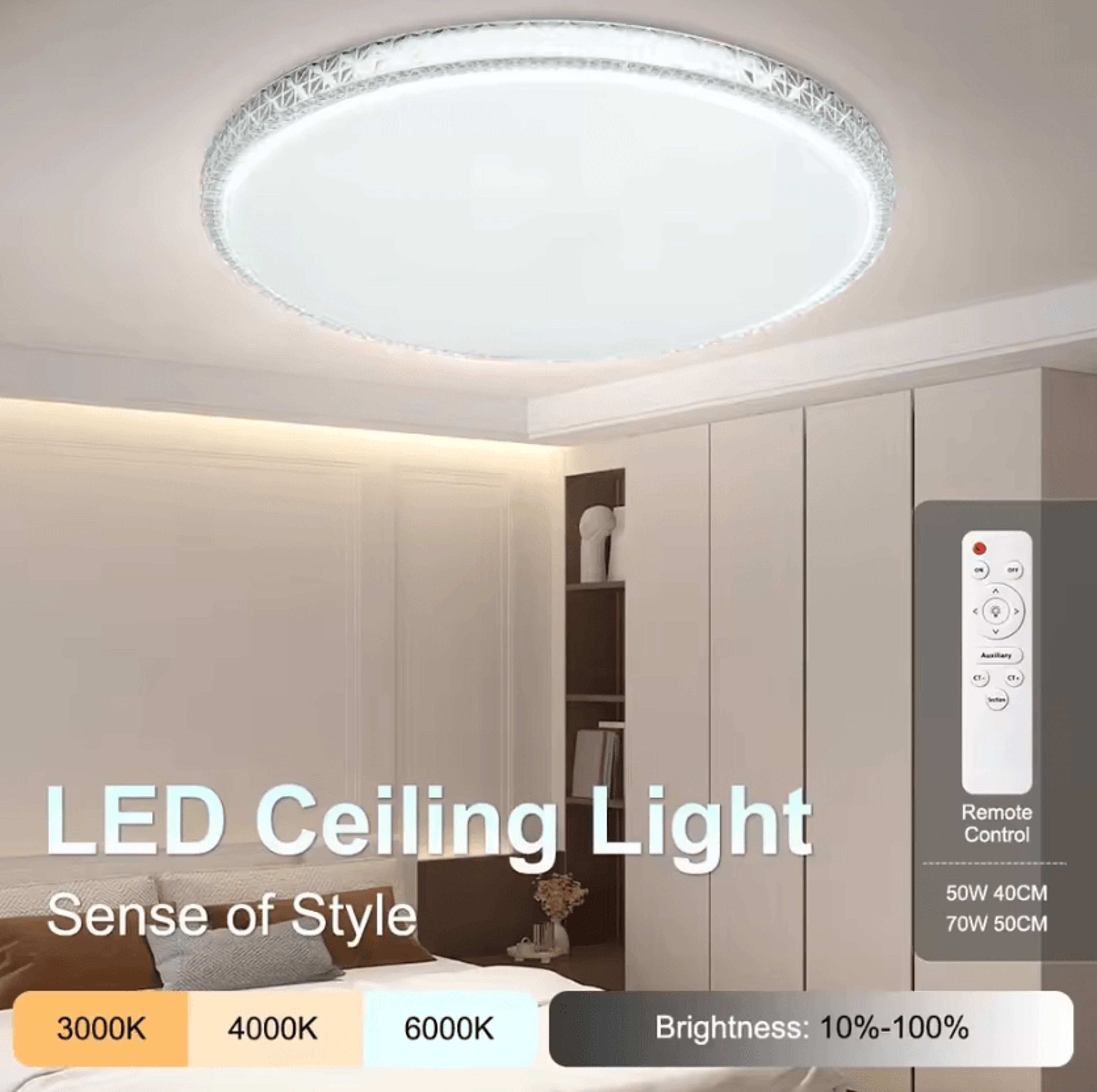 Modern Crystal Frame LED Ceiling Light 220V Remote Control Panel Lamp For Living Room Bedroom And K 0