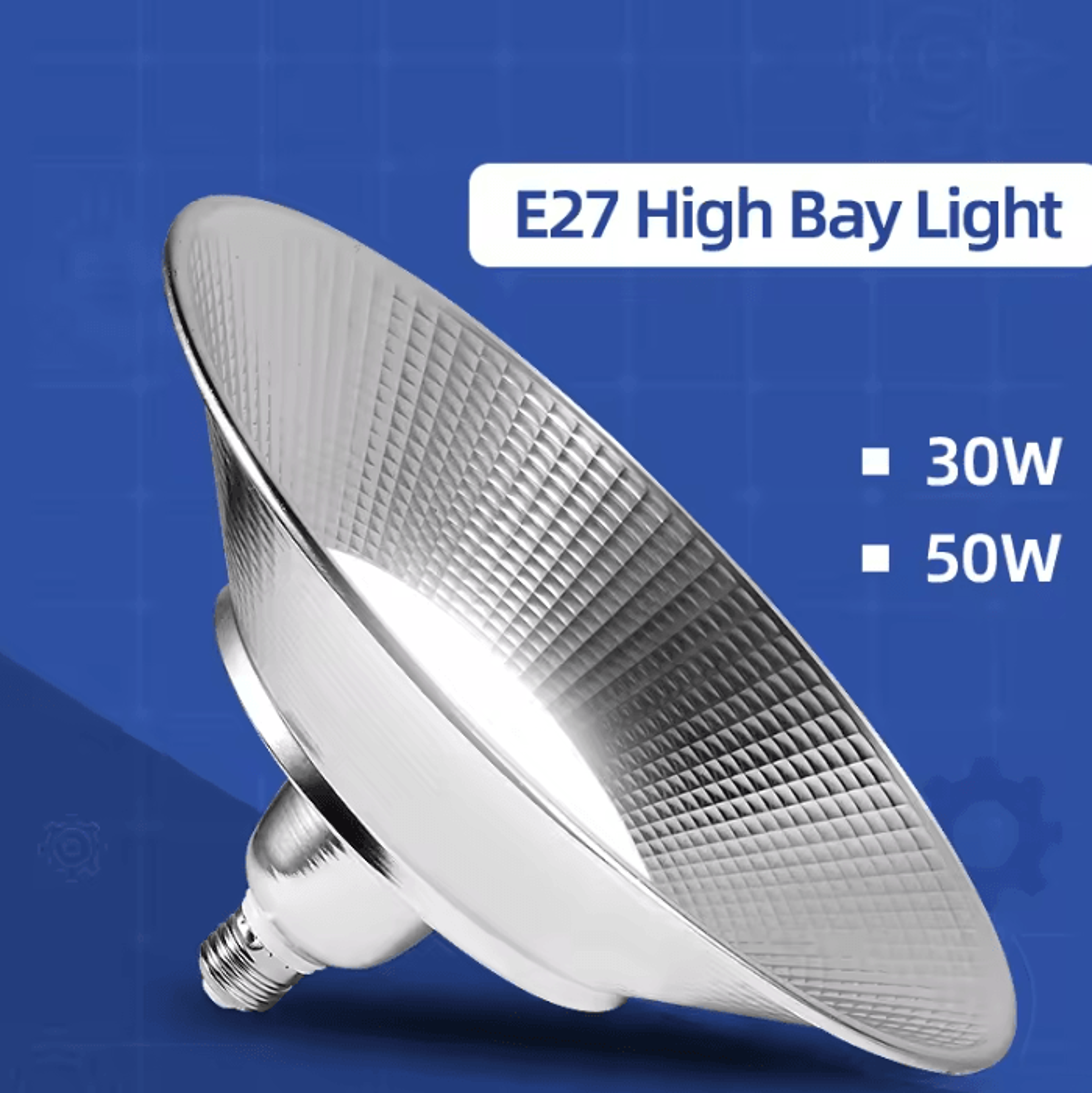 30W 50W LED Bay Light E27 Waterproof Industrial Lamp For Garage Warehouse And Workshop 3