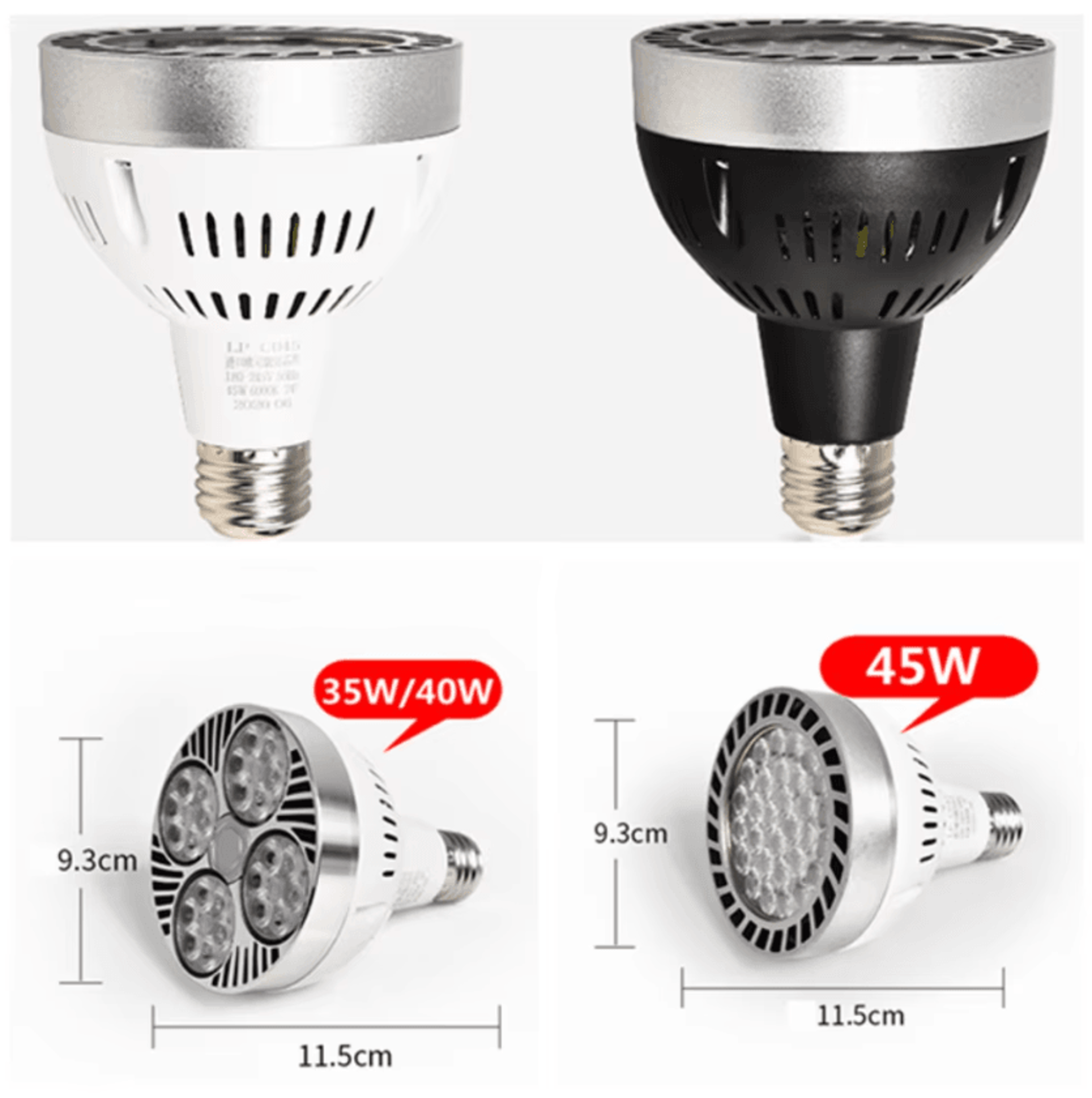 PAR30 LED Spotlight Bulb 35W 45W E27 Super Bright Daylight Lamp 220V For Bedroom And Balcony 4
