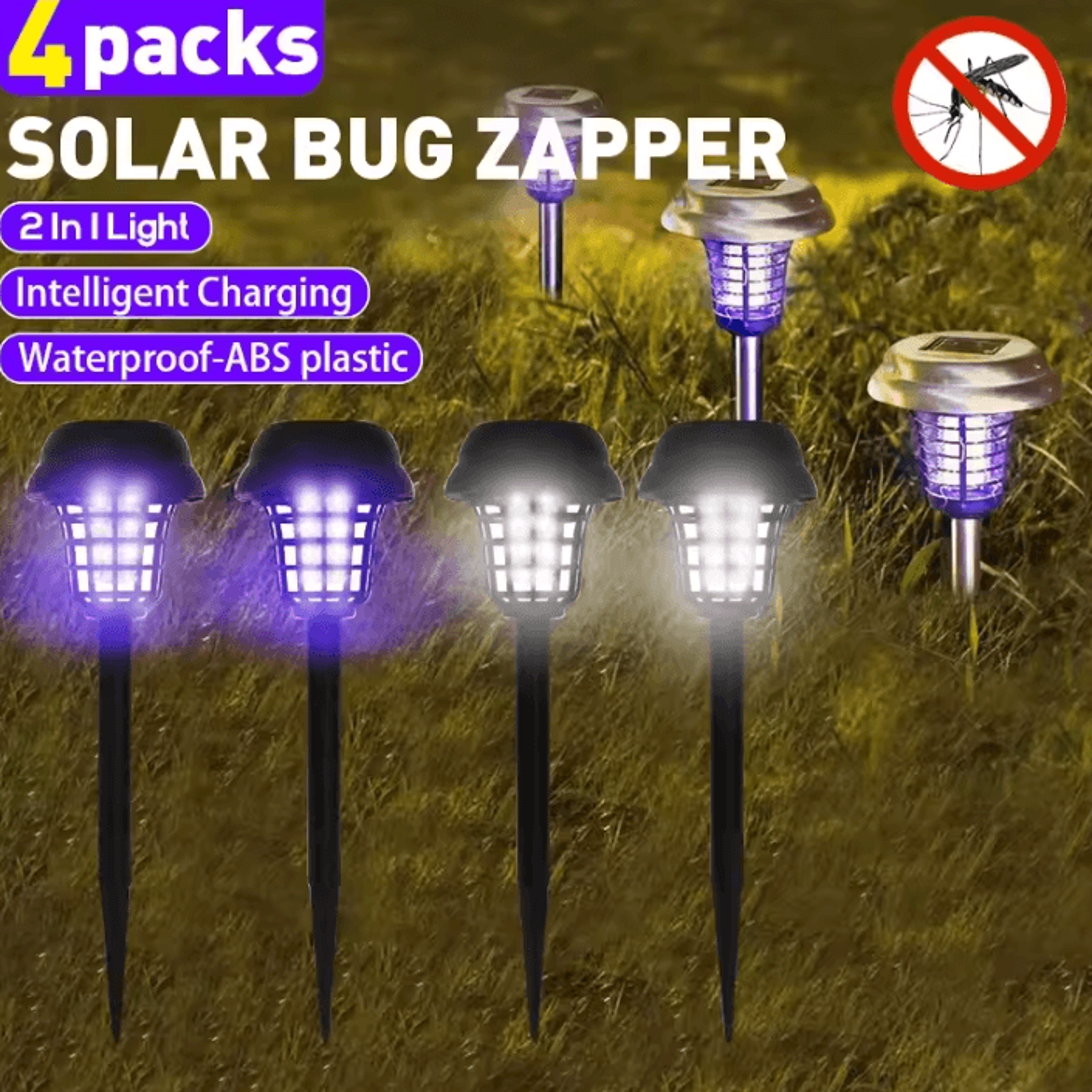 Solar Outdoor Mosquito Zapper Lamp 24PCS Waterproof Bug Killer Light For Garden And Patio 0