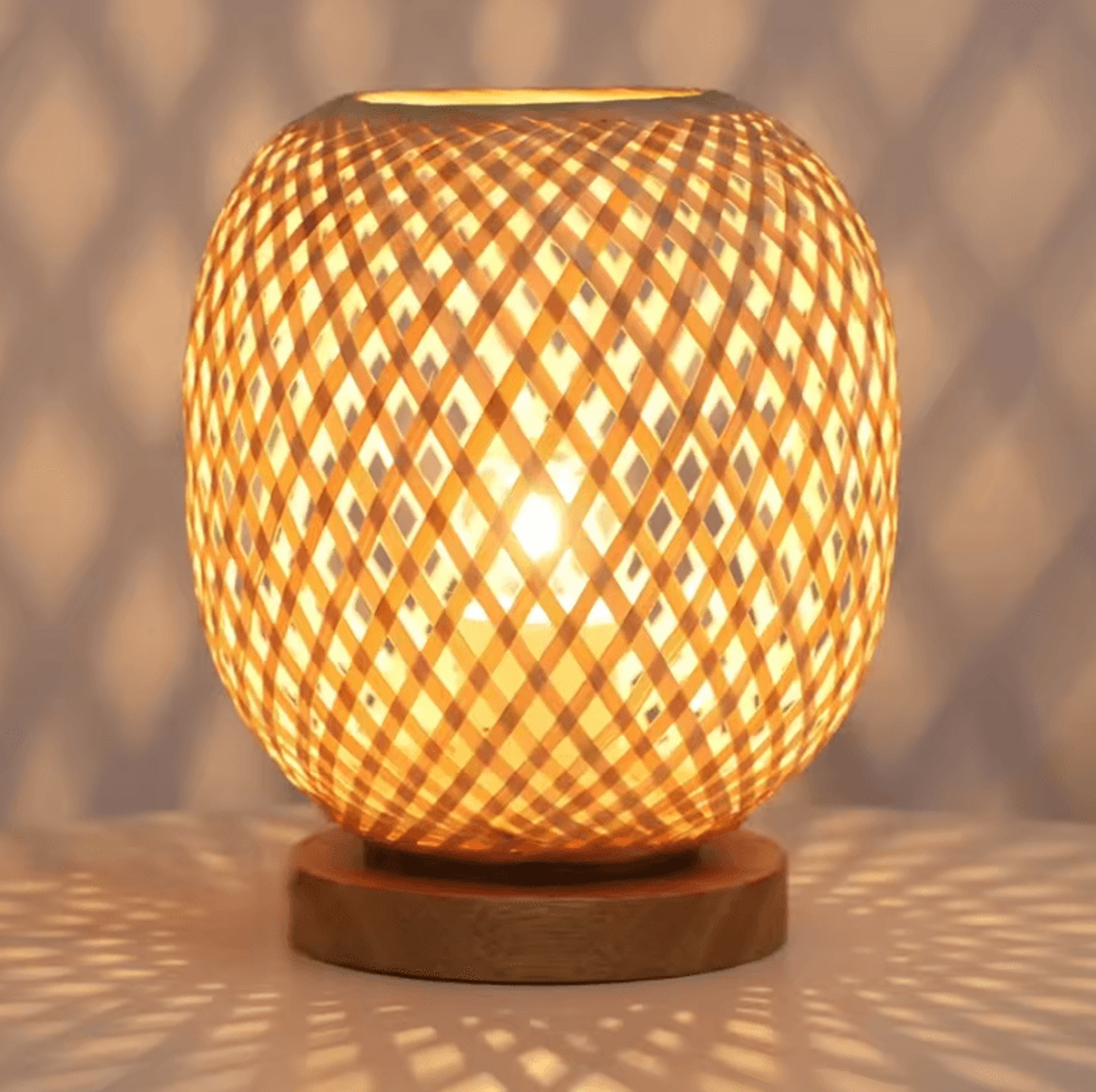 Bohemian Handwoven Bamboo Table Lamp Vintage Rattan Bedside Light For Bedroom Study And Teahouse 0