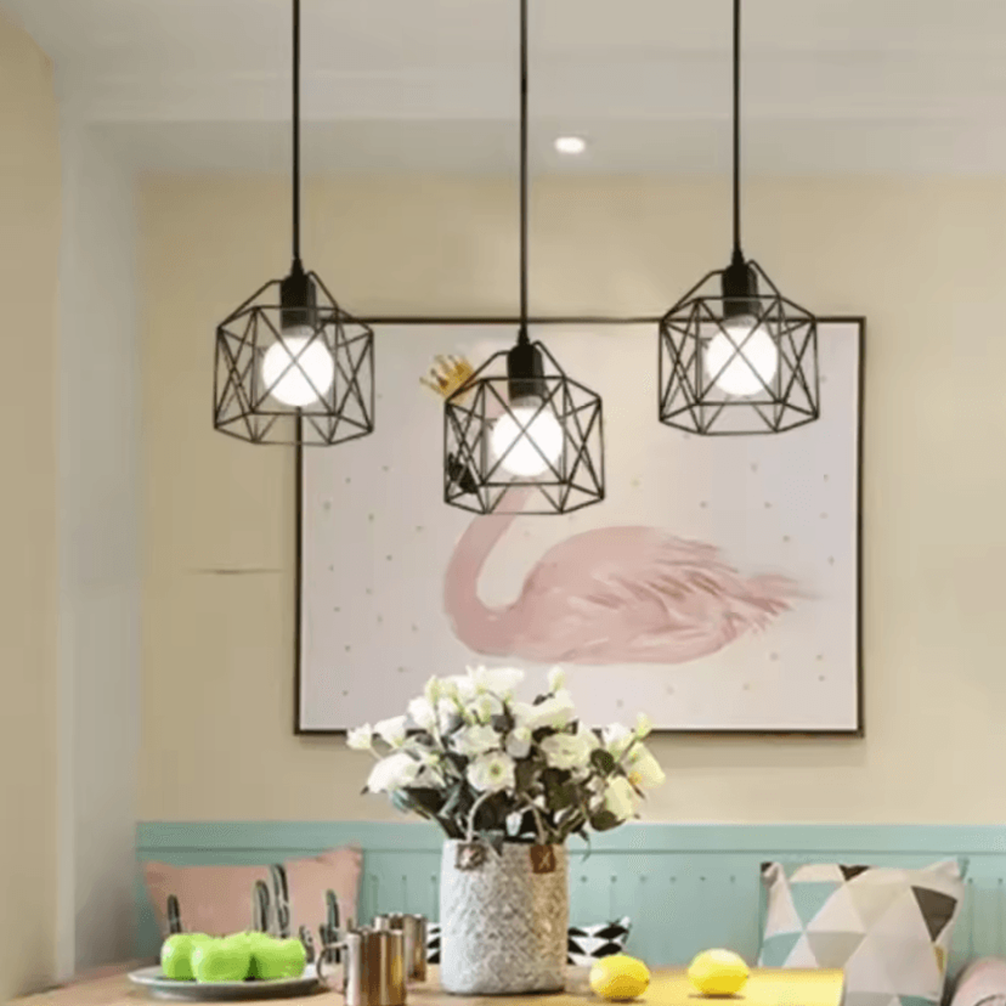 Vintage Industrial Metal Cage Pendant Light Modern Hanging Ceiling Lamp For Kitchen Island And Livi 2