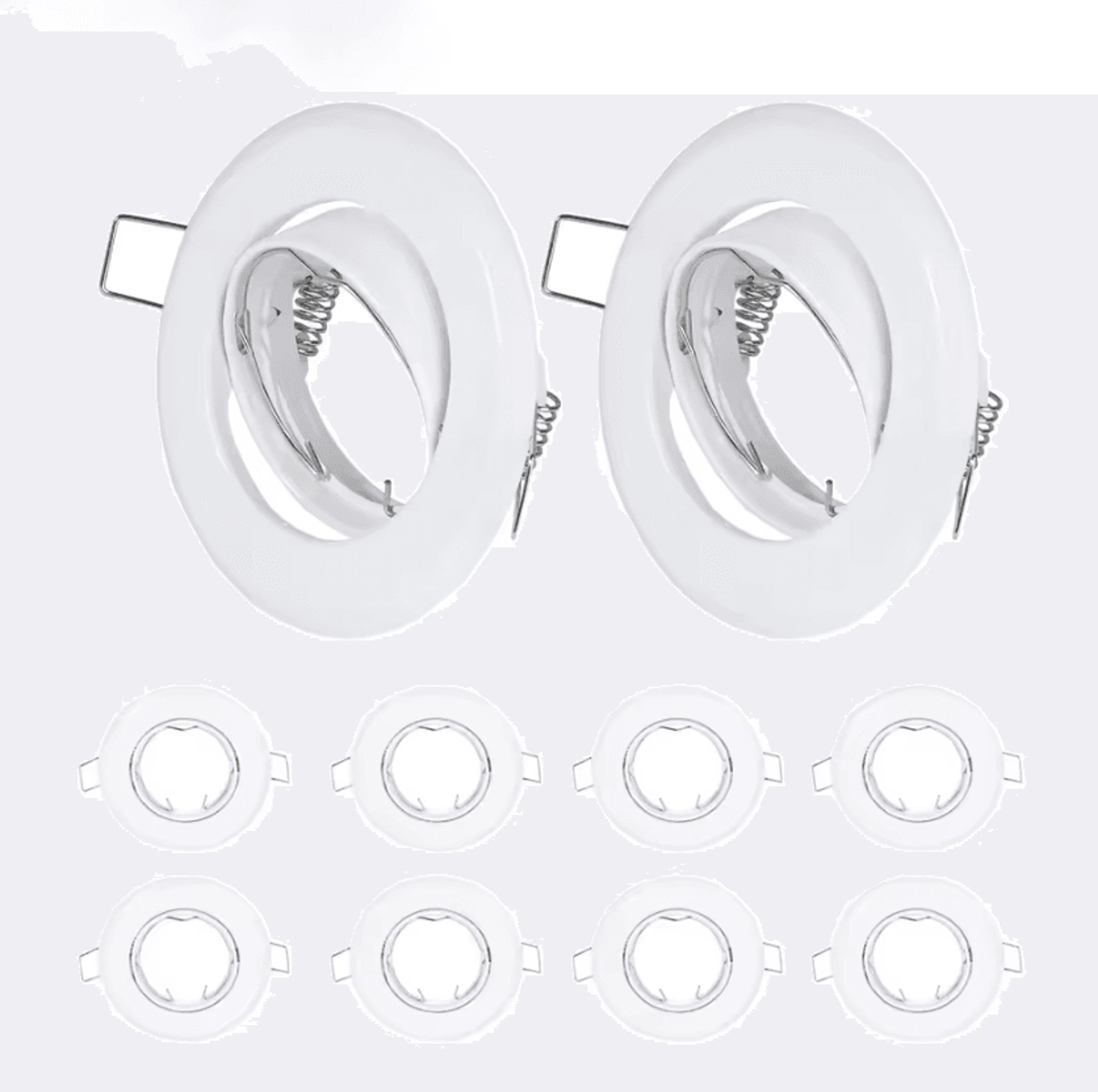10PCS Single Ring Recessed Ceiling Downlight Frames GU10 MR16 LED Spotlight Holders 0