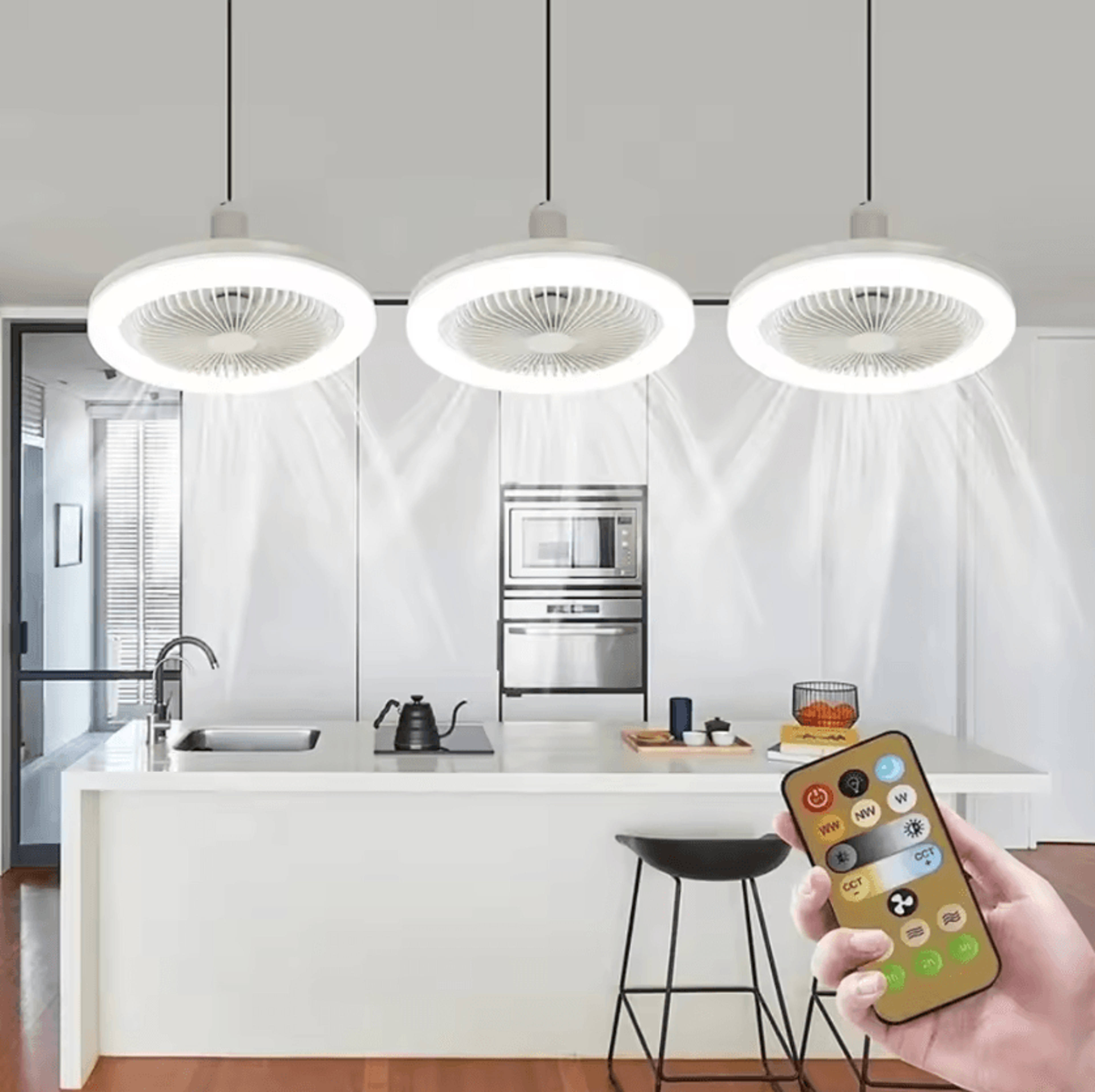 JOYINLED 3 In 1 E27 Ceiling Fan Light With Remote Control For Bedroom And Living Room 1