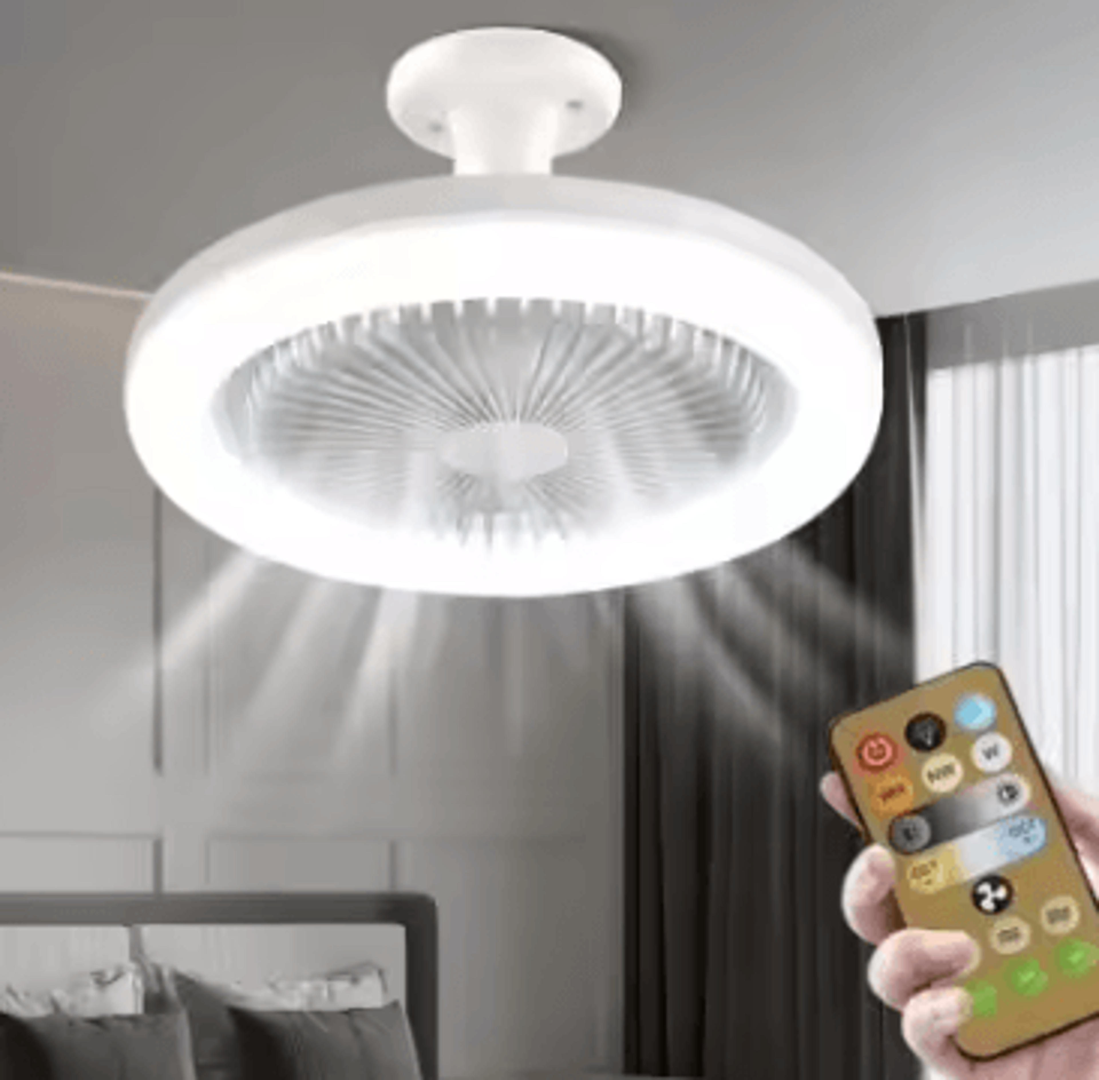 JOYINLED 3 In 1 E27 Ceiling Fan Light With Remote Control For Bedroom And Living Room 5