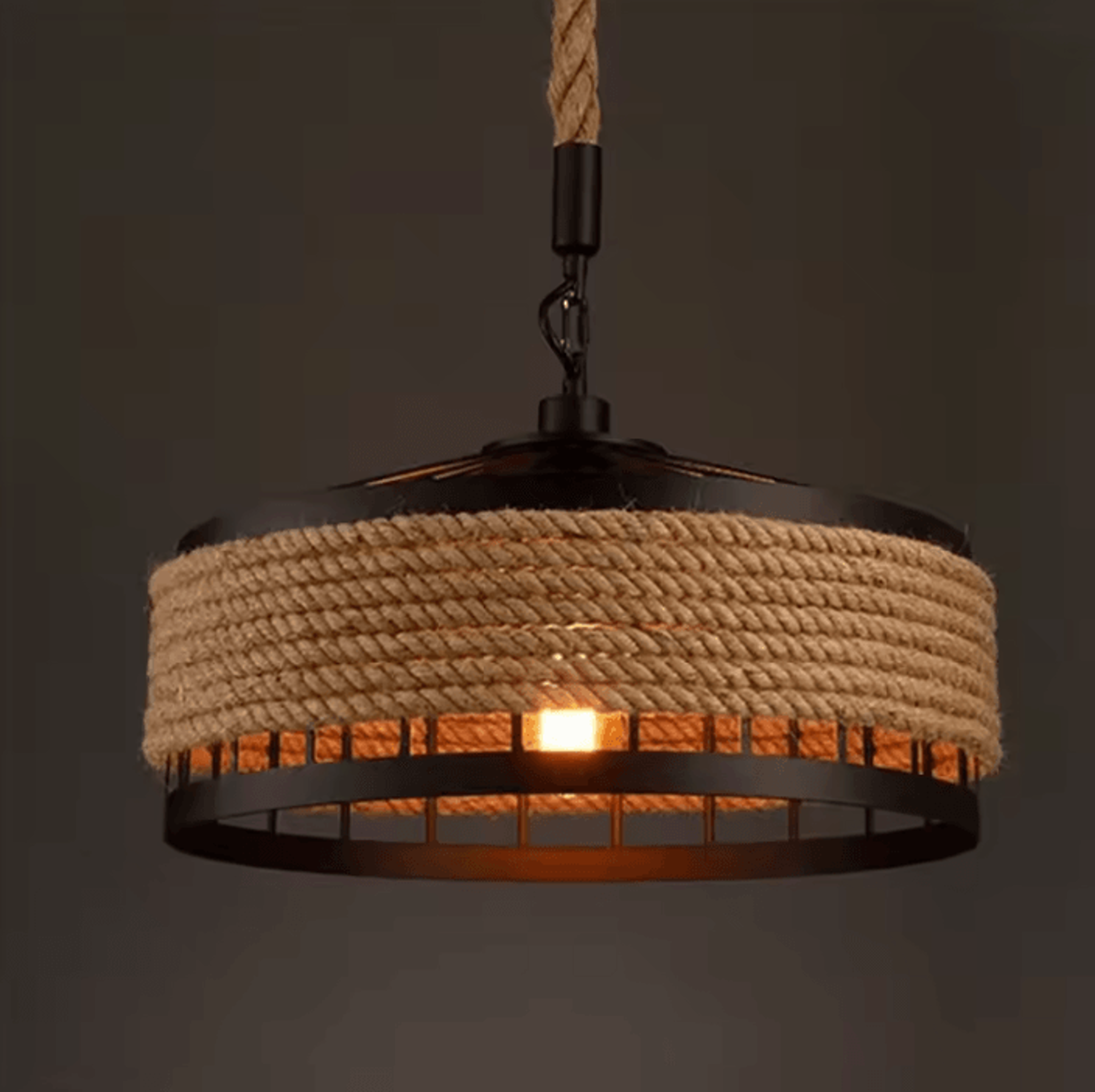 Nordic Handwoven Twine Pendant Light Vintage Industrial Hanging Chandelier 304050cm For Kitchen And 2