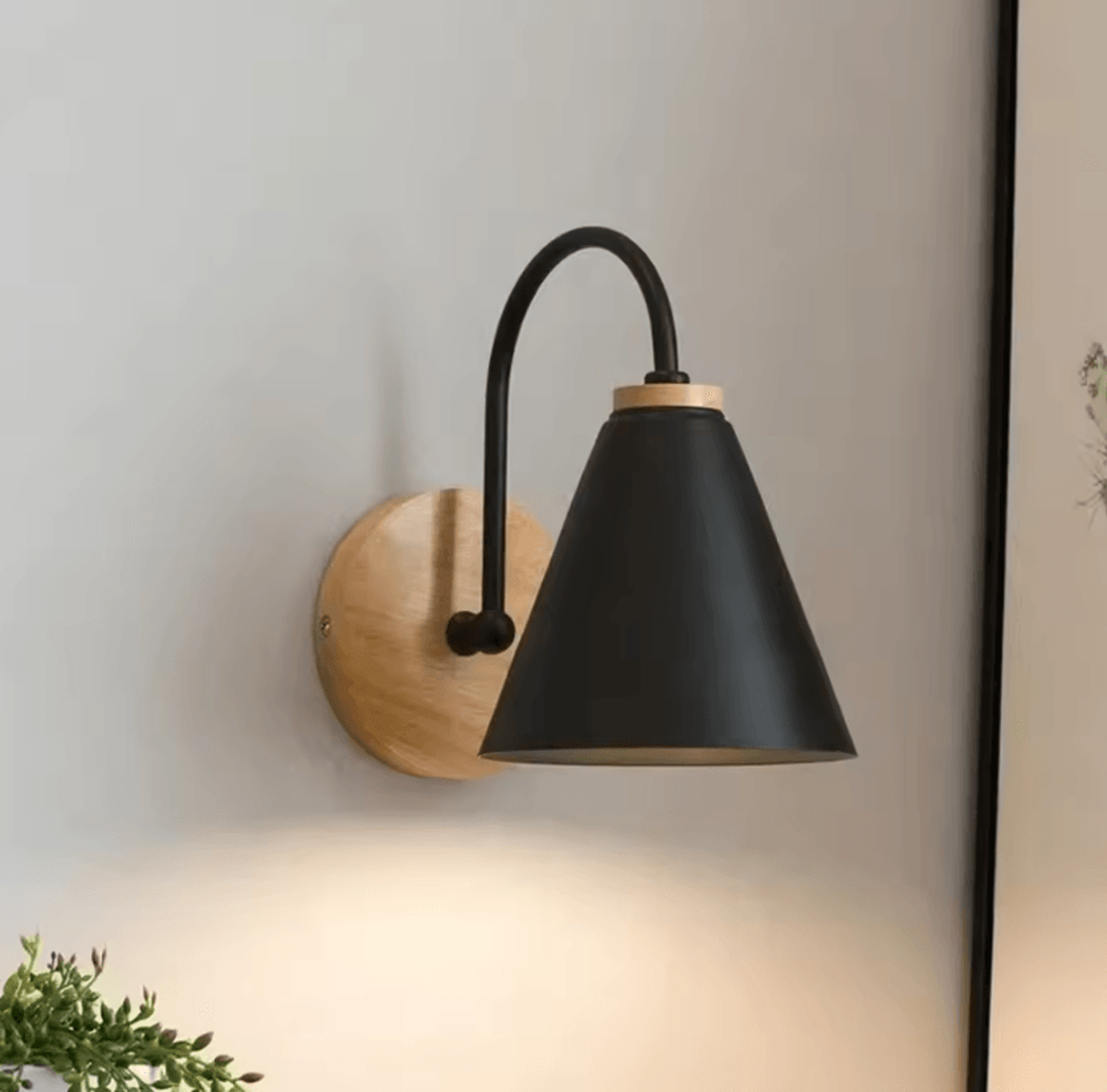 Nordic Curved Wall Lamp Modern Black White Bedside Sconce For Bedroom Hallway And Living Room 0