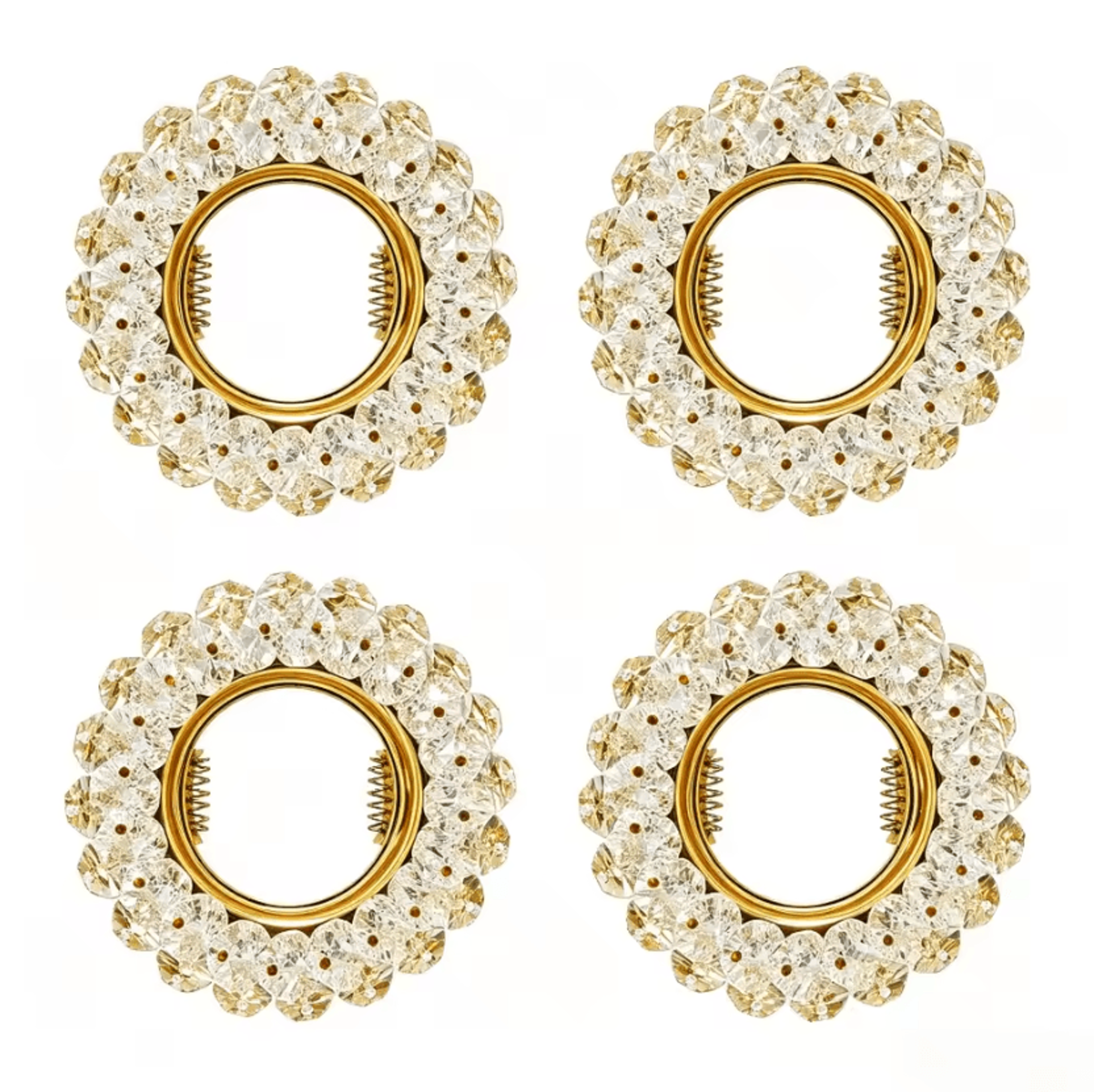 Gold Chrome Crystal Recessed Spotlight Frames GU10 MR16 Decorative Ceiling Downlight Holders 14PCS 0