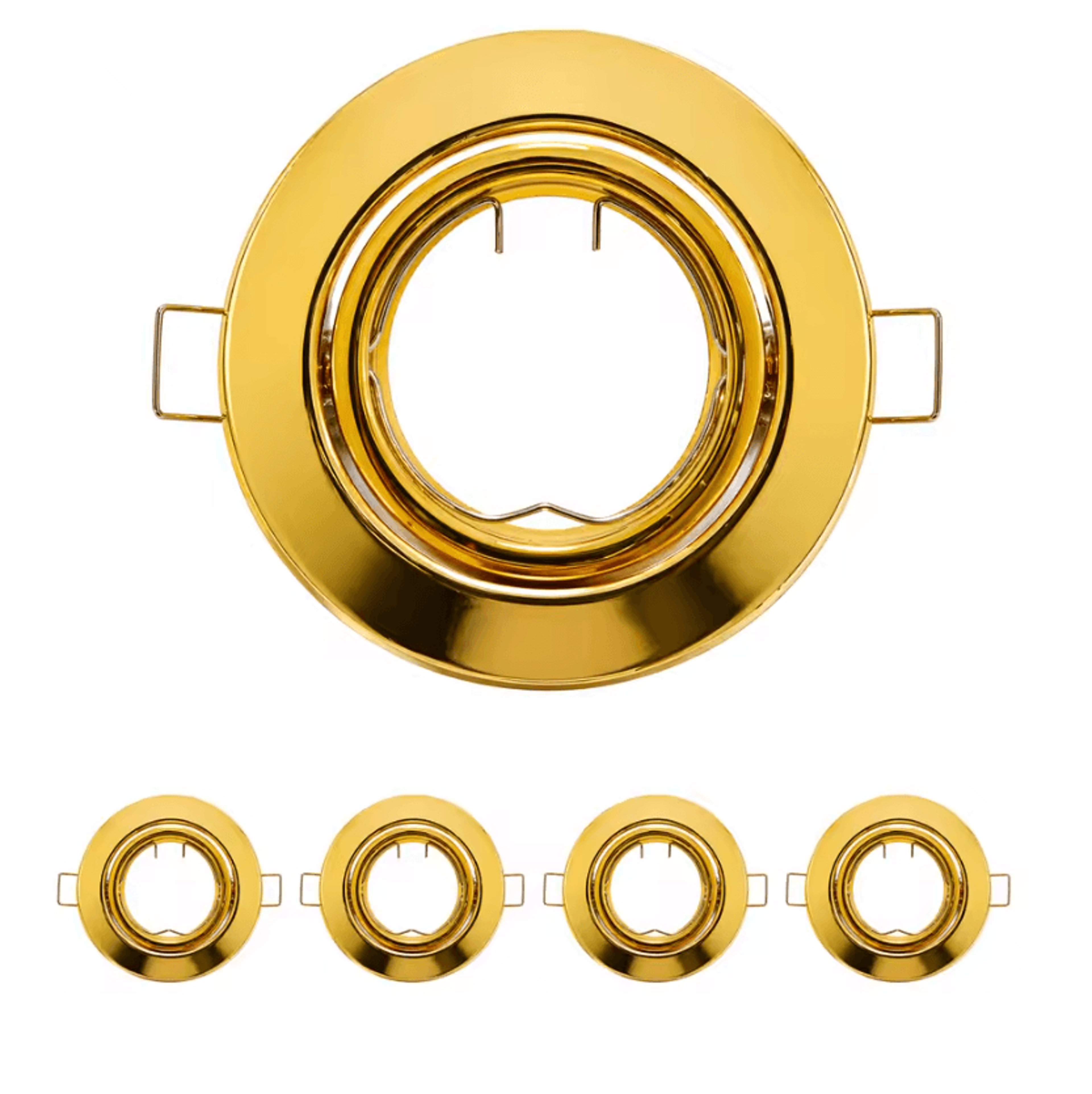 JOYINLED Gold Round Recessed Downlight Frame GU10 MR16 LED Ceiling Spotlight Holder 4