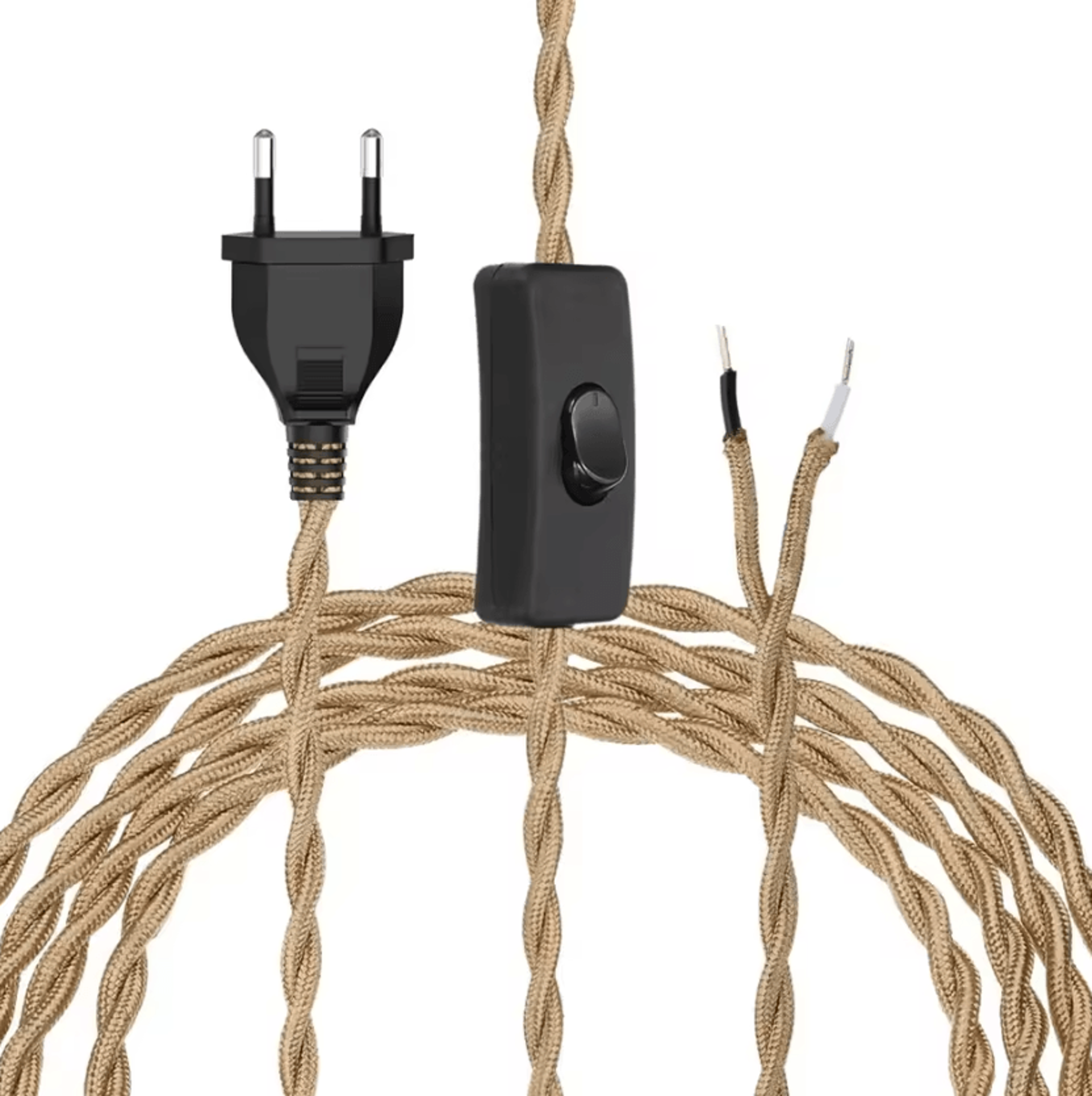 3M Hemp Rope Plug In Pendant Light Cord With On Off Switch Rustic Hanging Lamp Kit EU US Plug 0