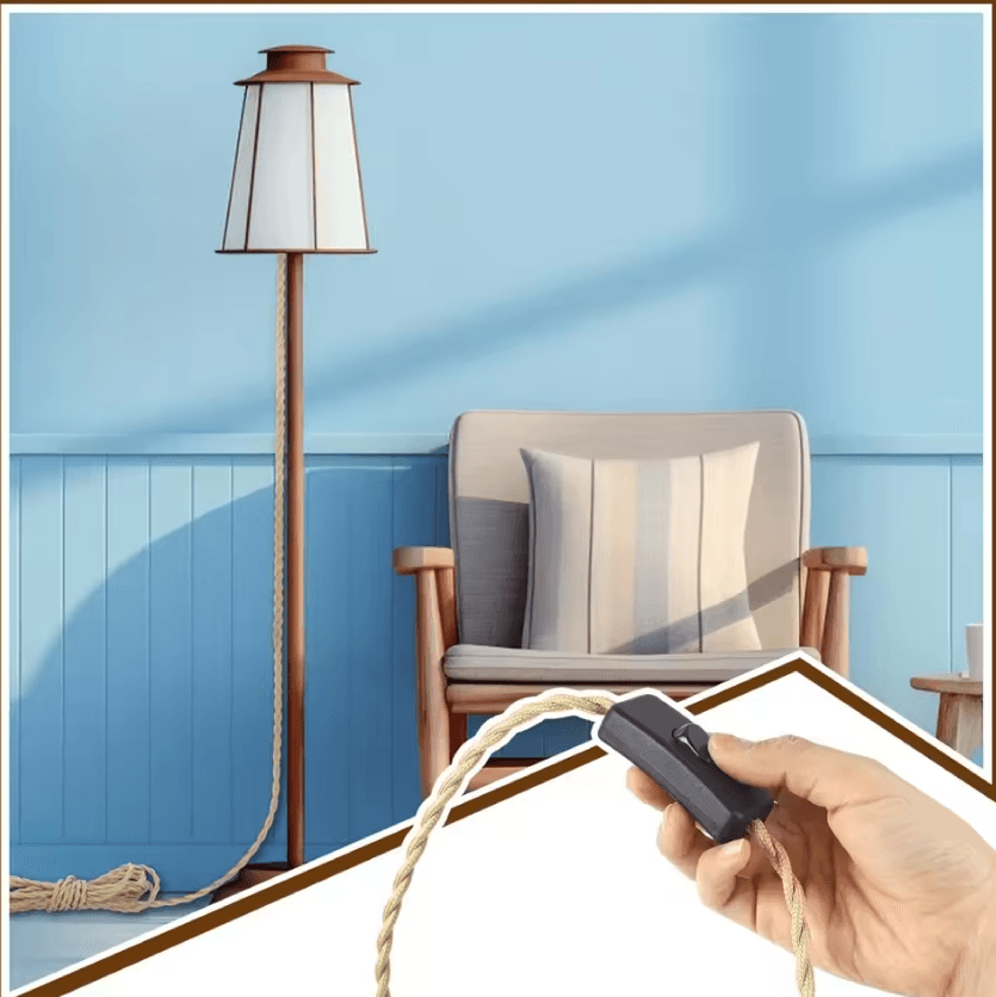 3M Hemp Rope Plug In Pendant Light Cord With On Off Switch Rustic Hanging Lamp Kit EU US Plug 3