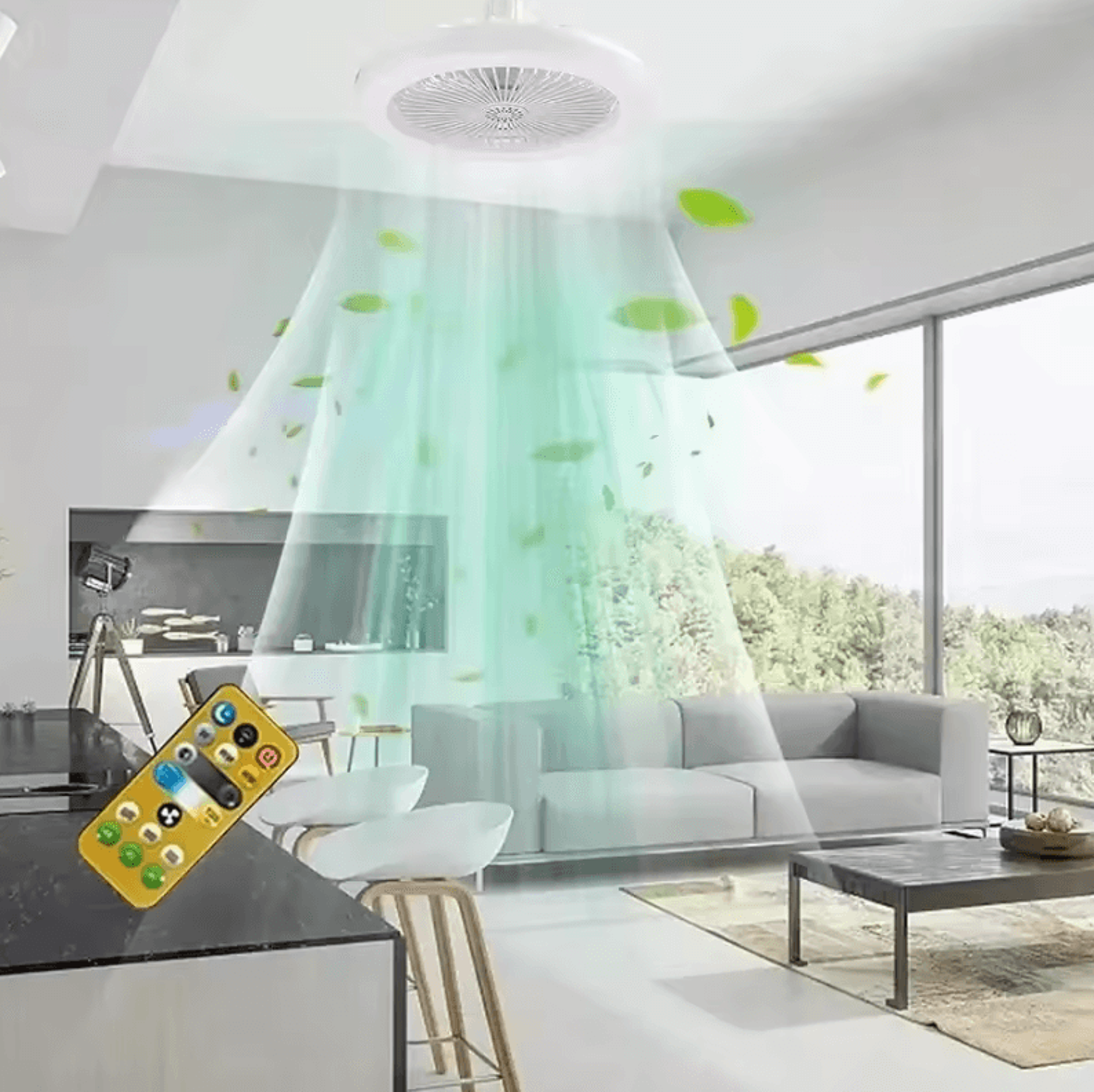 Smart 3in1 Ceiling Fan Light With Remote Control Quiet LED Fan Lamp For Bedroom And Living Room 2