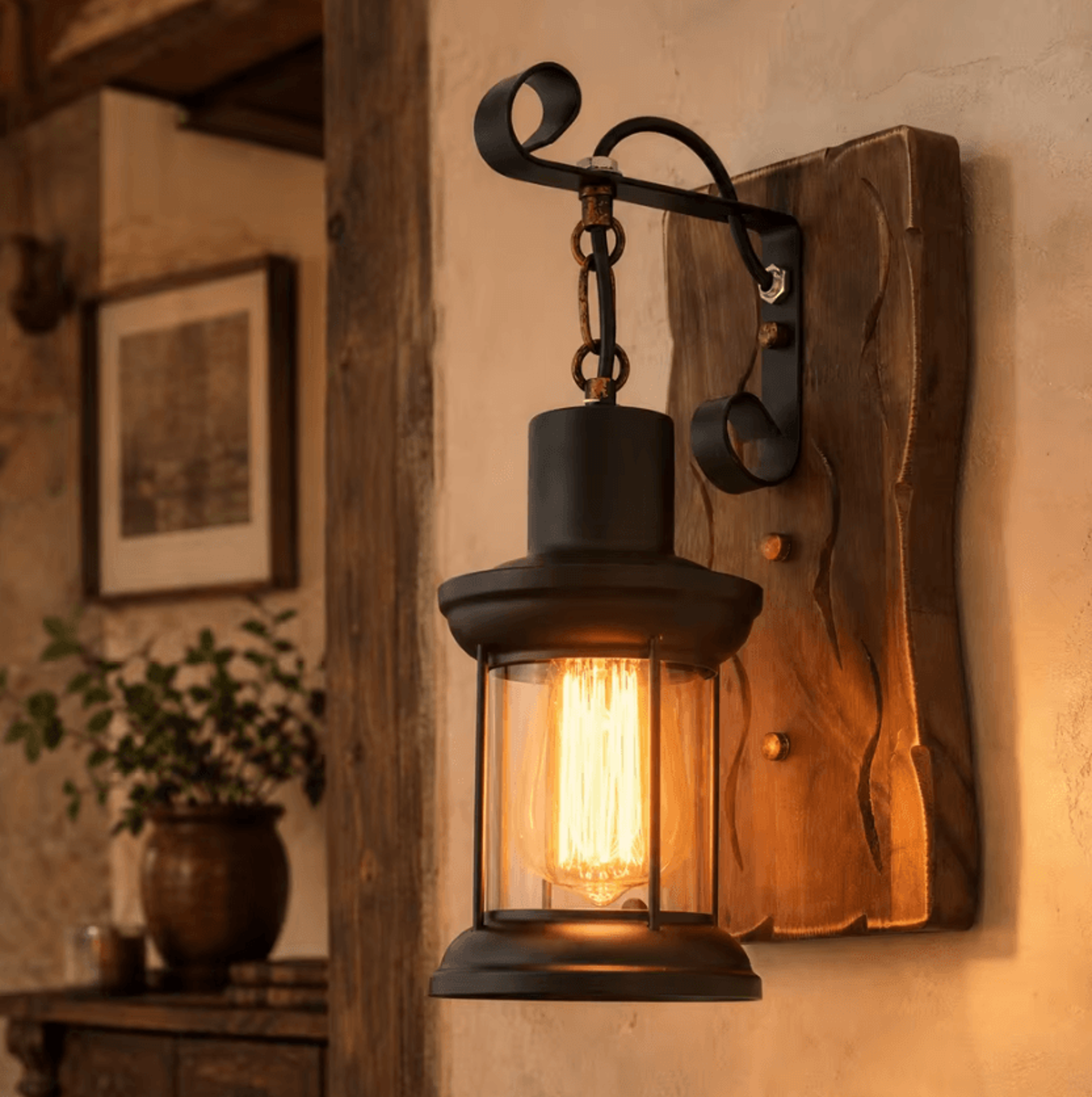 Vintage Industrial E27 Wall Sconce Black Retro Loft Wall Lamp For Bedroom Hallway And Living Room 3