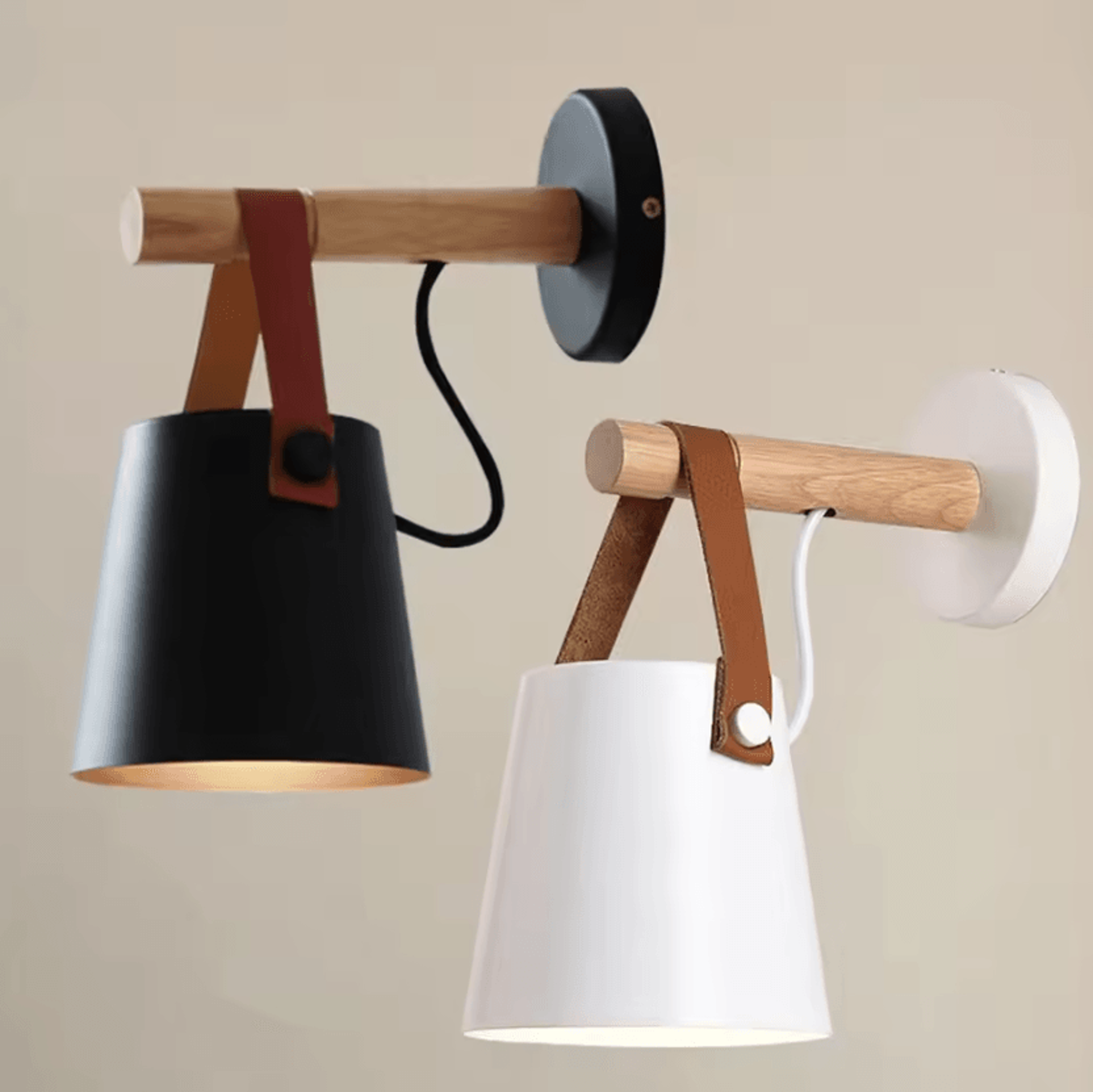 Nordic Wooden E27 Wall Sconce Modern Bedside Wall Lamp With Wire For Bedroom And Living Room 1