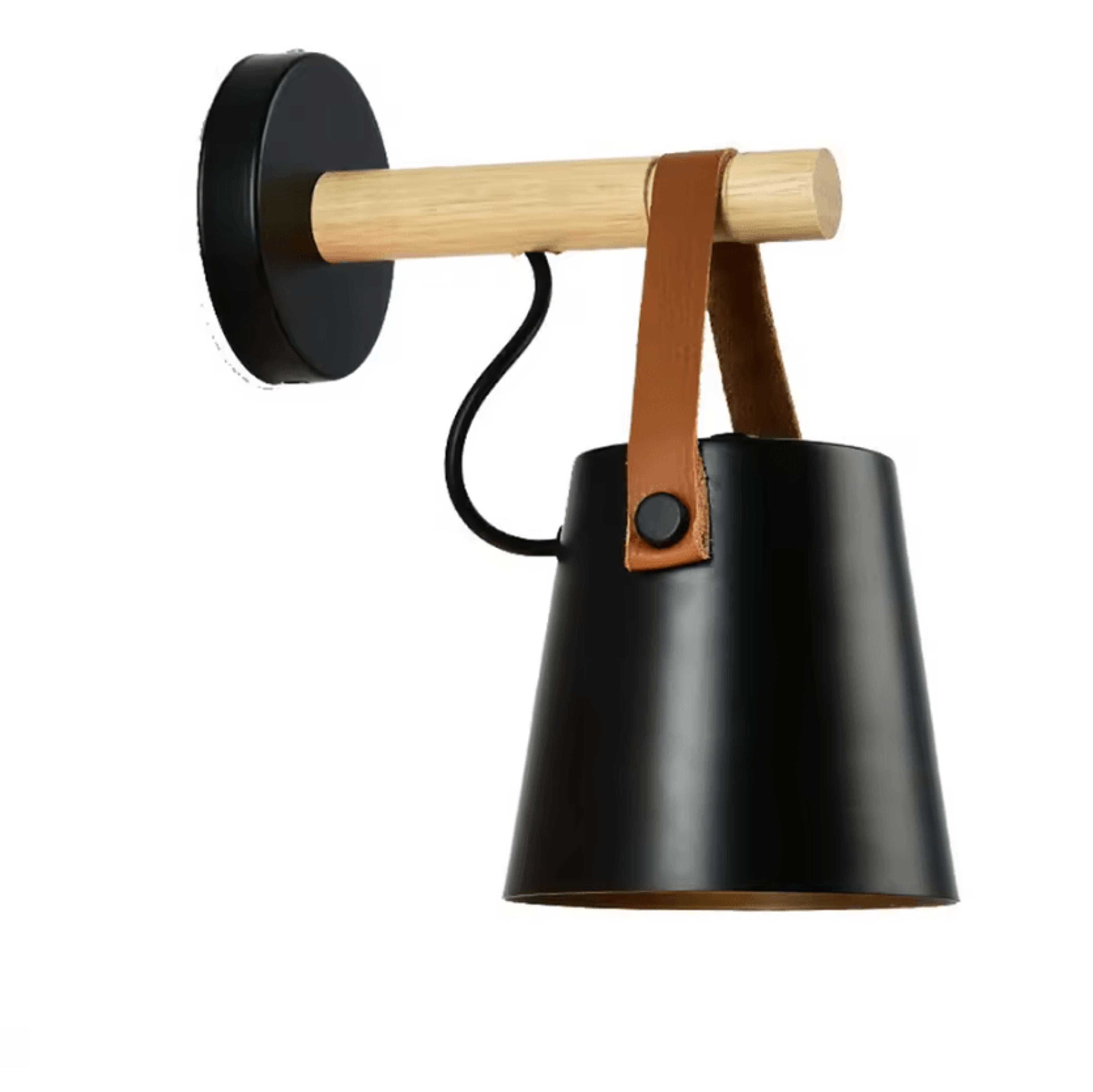 Nordic Wooden E27 Wall Sconce Modern Bedside Wall Lamp With Wire For Bedroom And Living Room 4