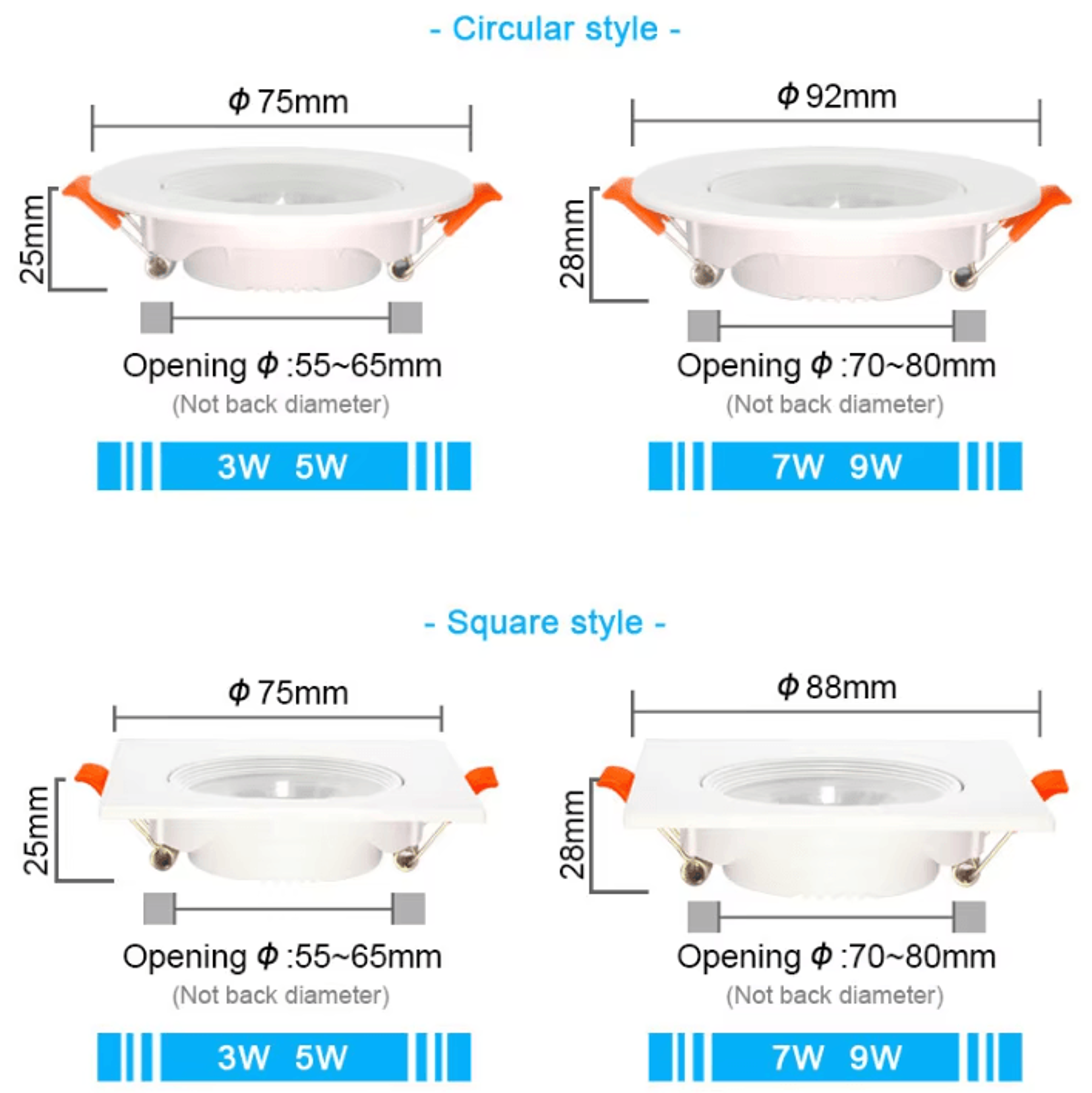 Adjustable Recessed LED Ceiling Downlight 3W 5W 7W 9W 12W Rotating Spotlight For Indoor Home Lighti 1
