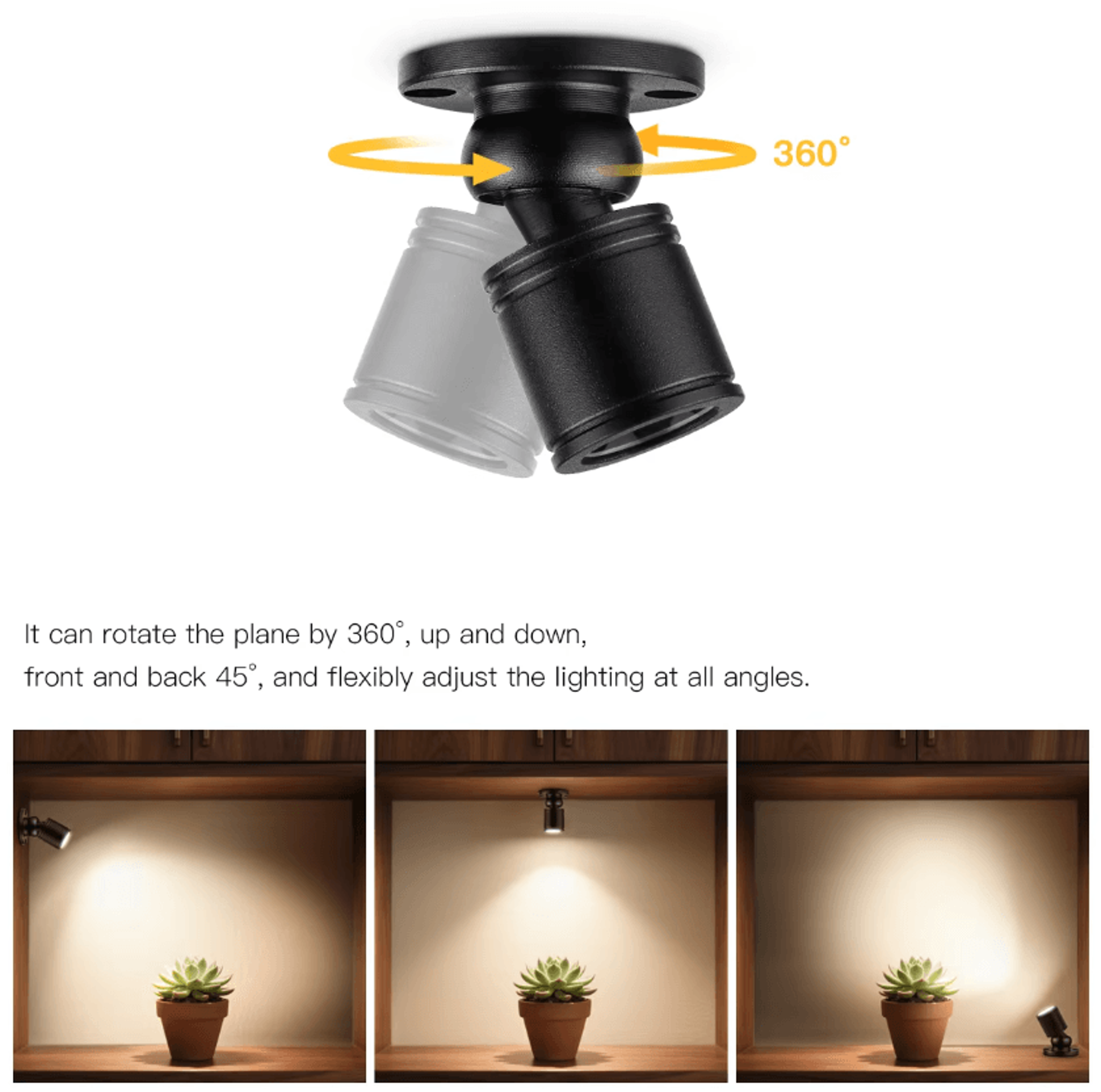 Mini Rotatable LED Spotlight 1W 5V USB Powered Ceiling Downlight 8 Colors For Display Cabinet And A 4