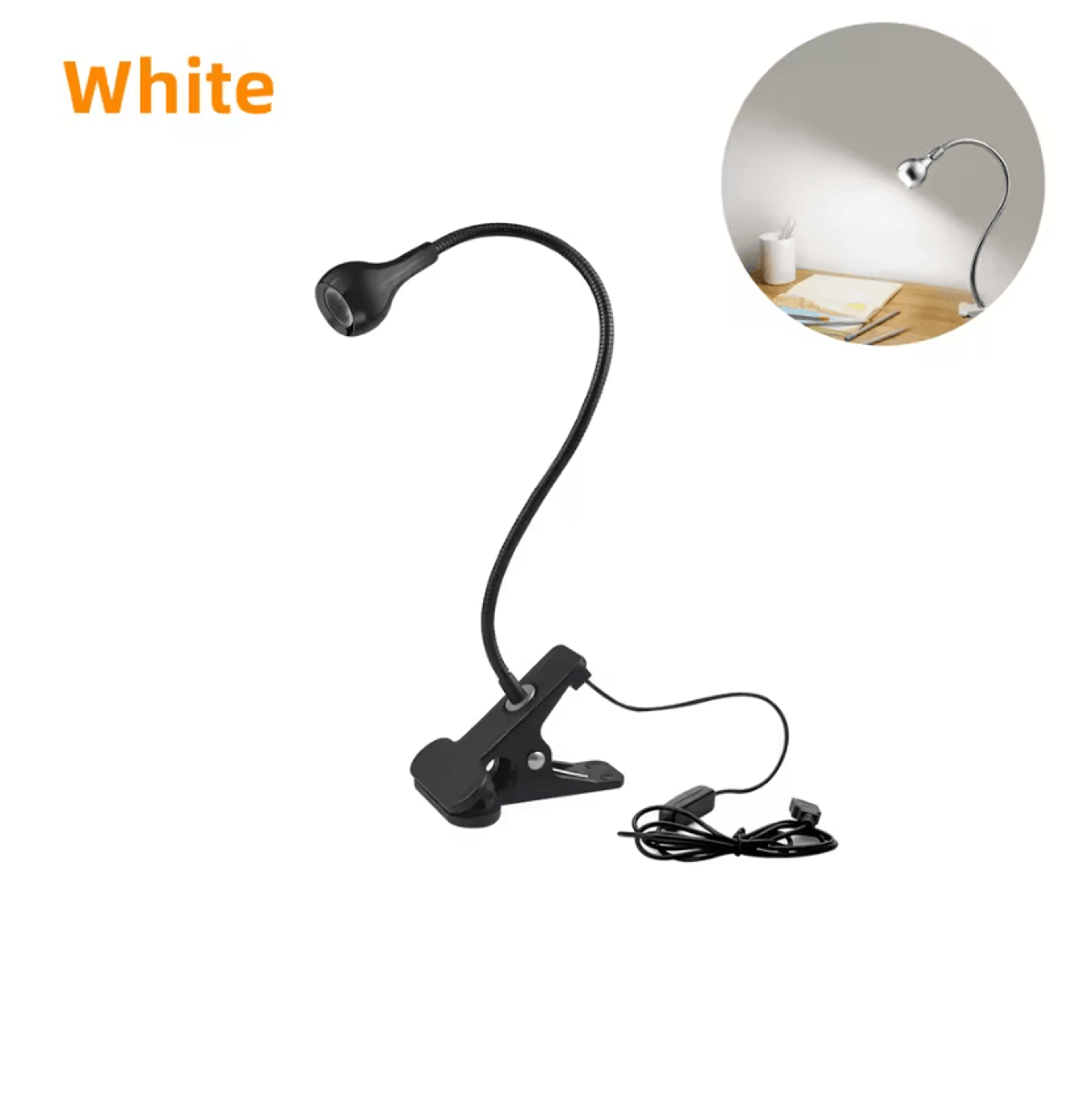USB LED ClipOn Desk Lamp 360 Flexible Gooseneck Reading Light With Clamp For Study And Bedside Ligh 5