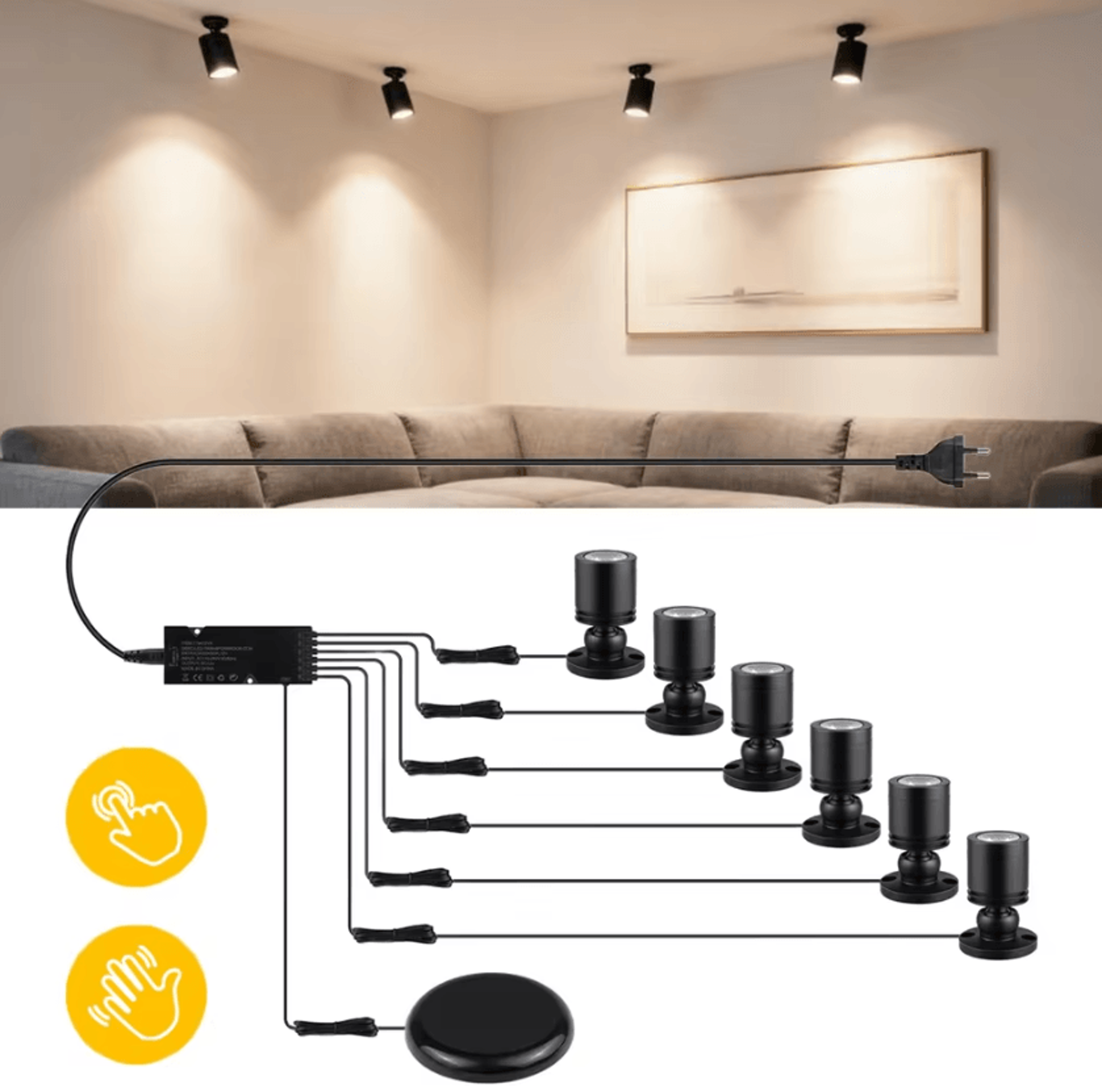 12V Touch Dimmable LED Mini Spotlight 3W Wall Ceiling Lamp For Wine Cabinet Artwork And Display Lig 0