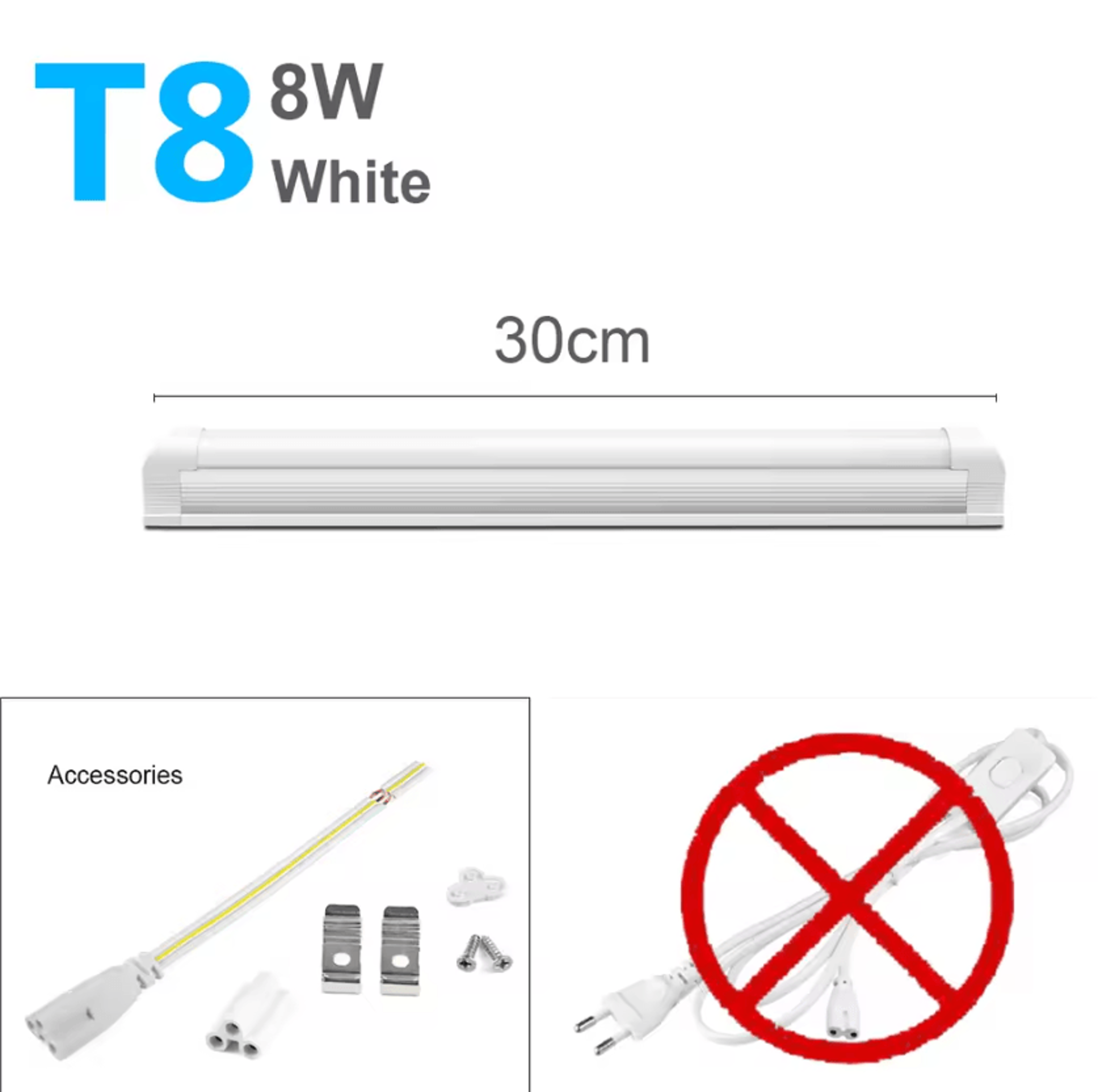 T5 T8 LED Tube Light Bar 6W 8W 29CM 30CM 110V 220V Kitchen Under Cabinet Lamp With EU US Switch Cab 3