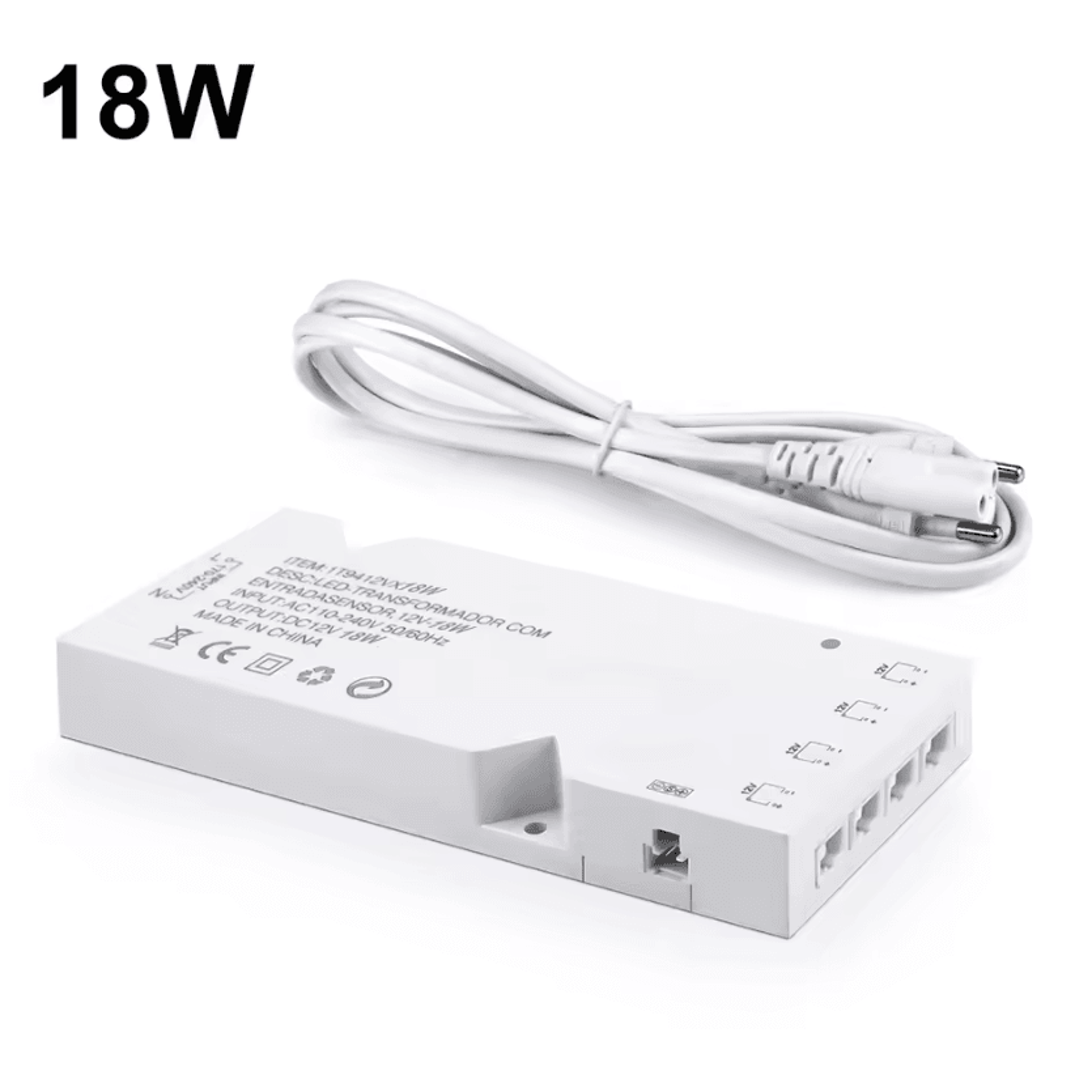 12V LED Cabinet Light Power Supply 18W 24W 36W 60W 100W AC110250V Transformer Driver With DuPont Co 8