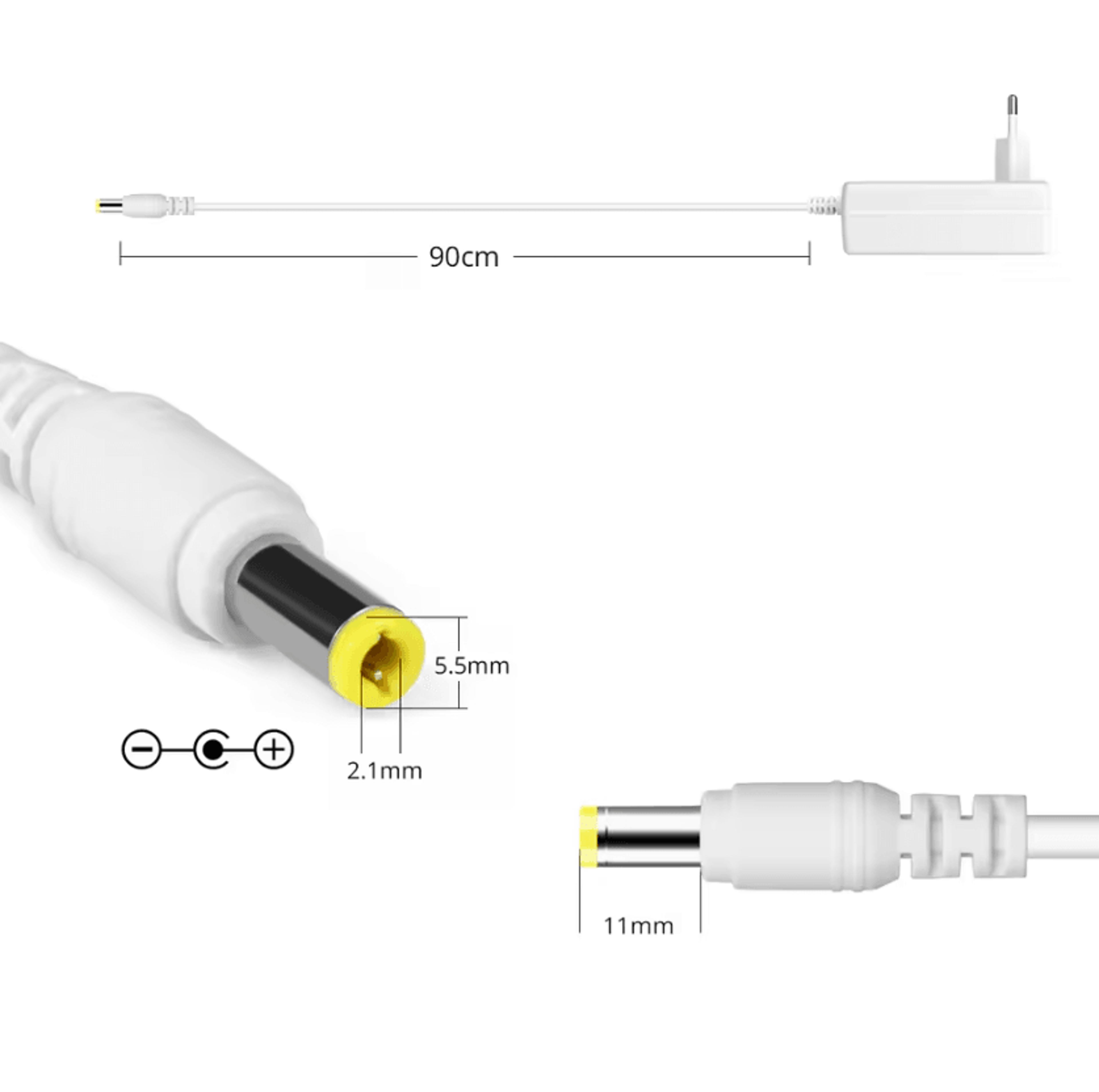 12V 24V LED Strip Power Supply Adapter 2A 3A With Hidden Touch Dimmer Switch AC DC Lighting Transfo 3