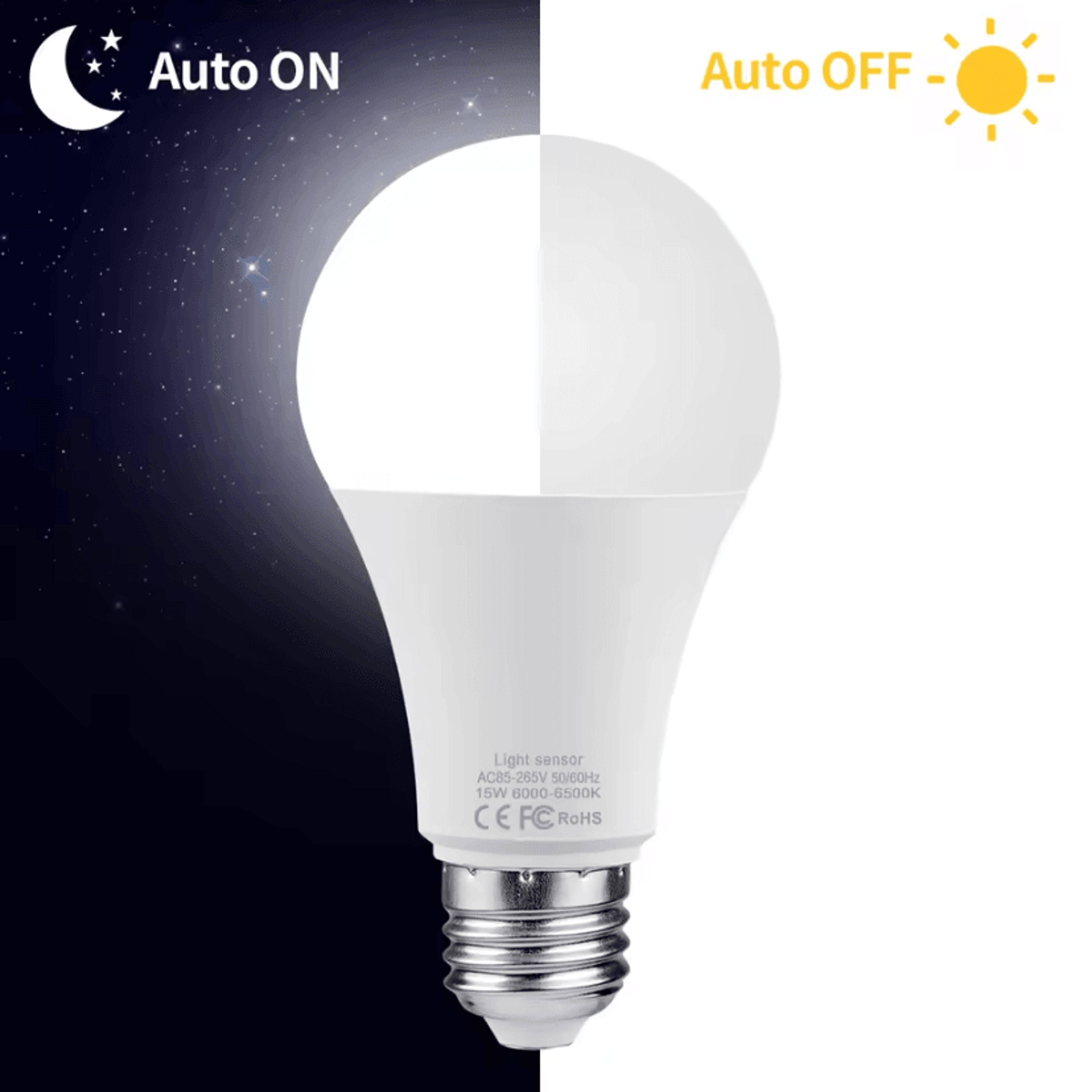 15W E27 LED Dusk To Dawn Sensor Light Bulb AC110V 220V Automatic Day Night Lamp For Garden Porch An 0