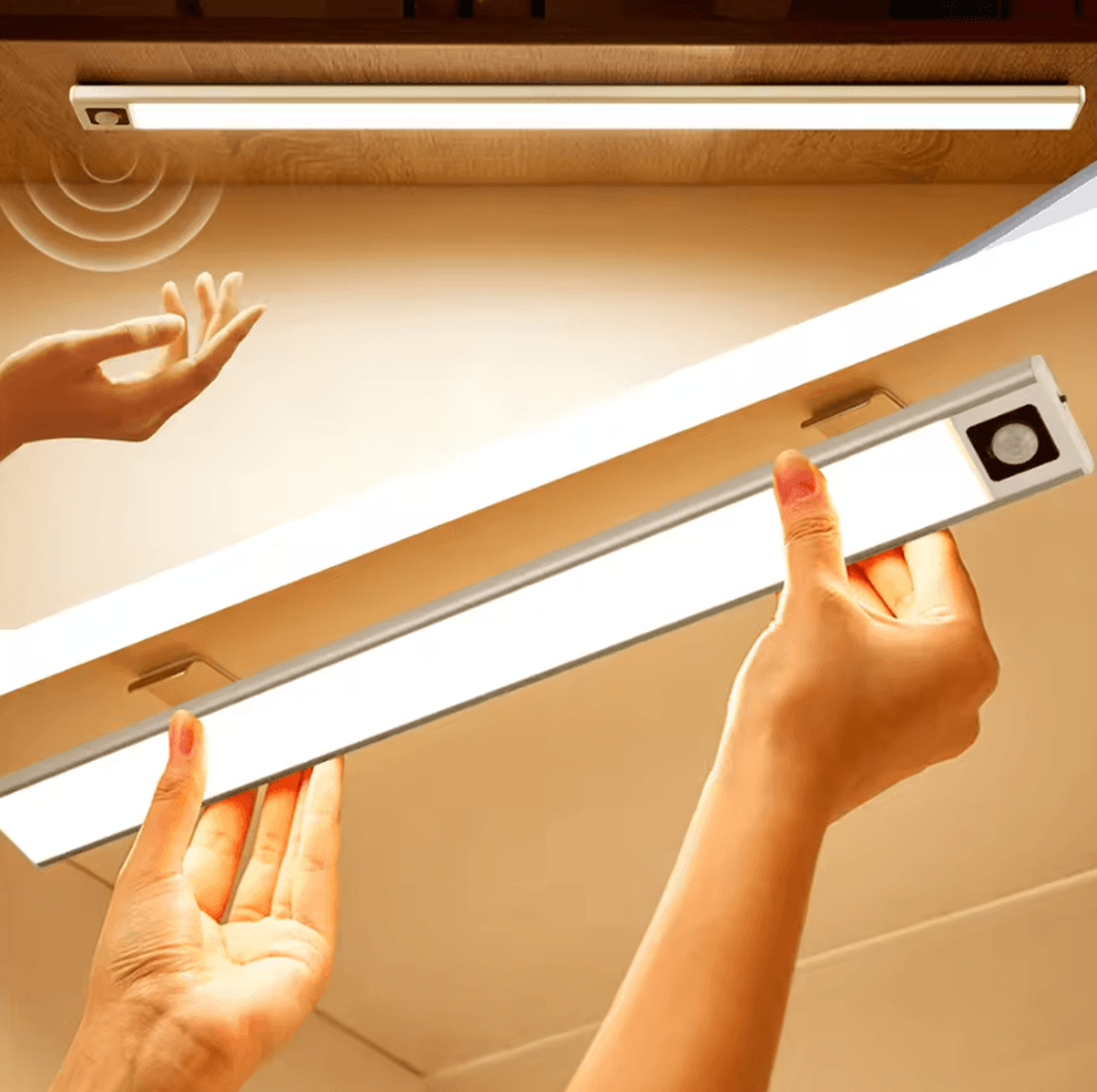 USB Rechargeable Motion Sensor Under Cabinet LED Light Wireless Magnetic Closet And Kitchen Night L 1