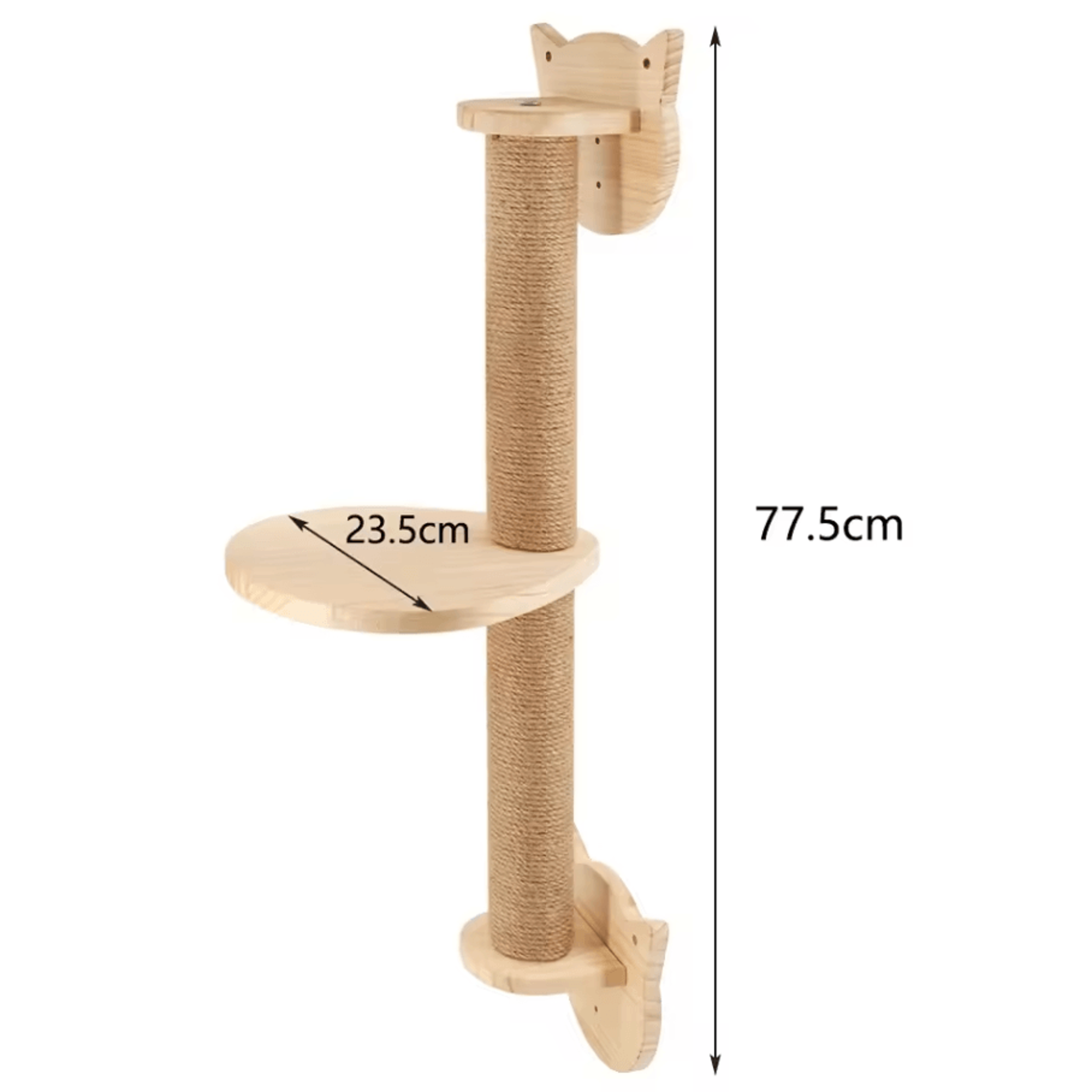 Wall Mounted Cat Climbing Rope With Wooden Steps And Sisal Scratcher For Indoor Cats 14