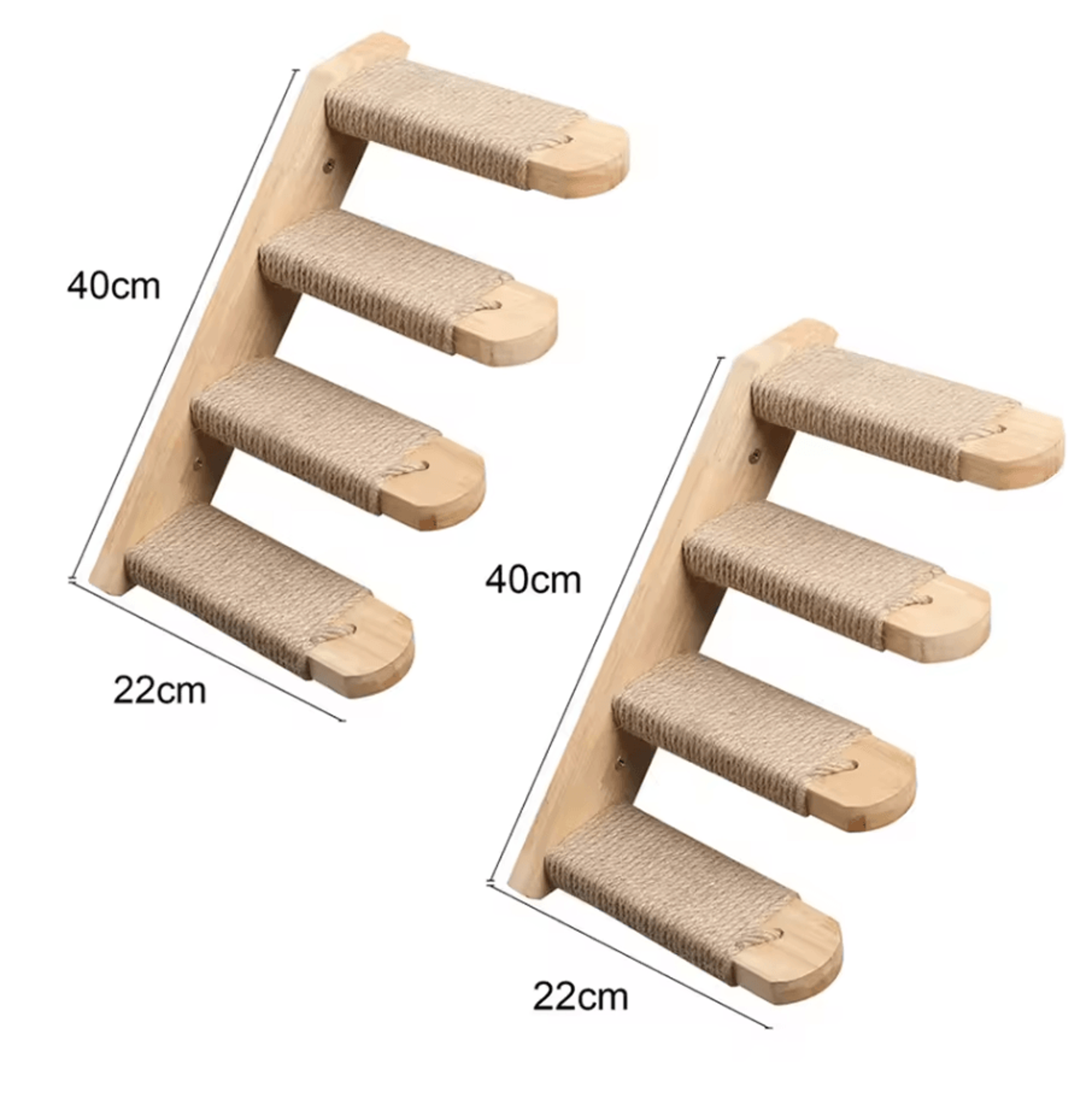 Wall Mounted Cat Climbing Shelves Wooden Cat Tree With Scratcher Rope Ladder And Sleeping Platform 9
