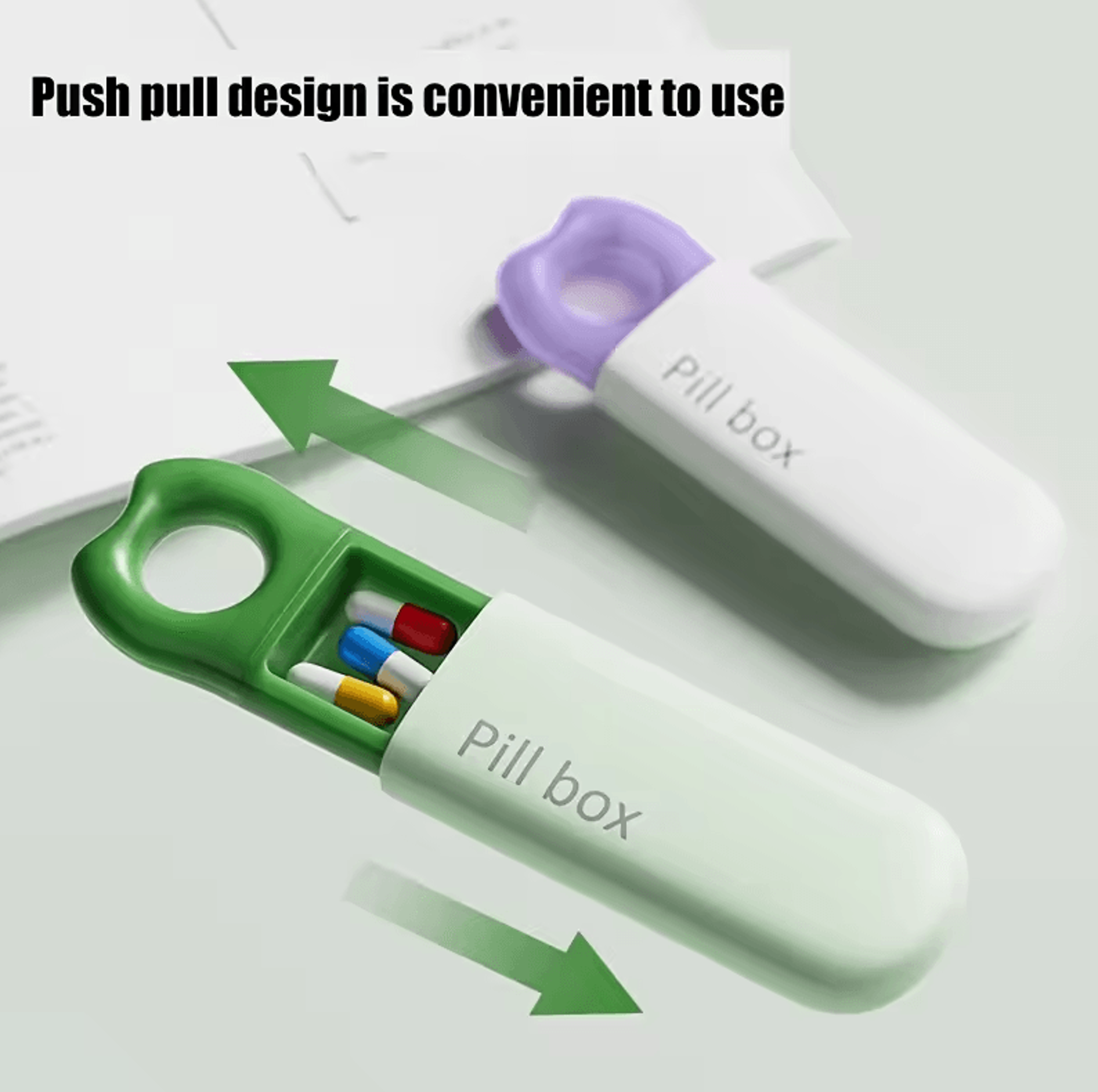 Portable Pill Organizer Box With PushLock Lid Compact Medication Storage Case 0